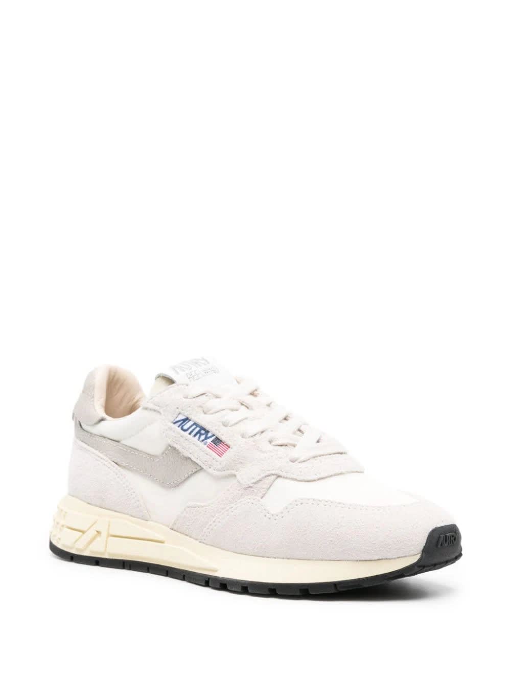 Shop Autry Reelwind Low Sneakers In White Nylon And Suede