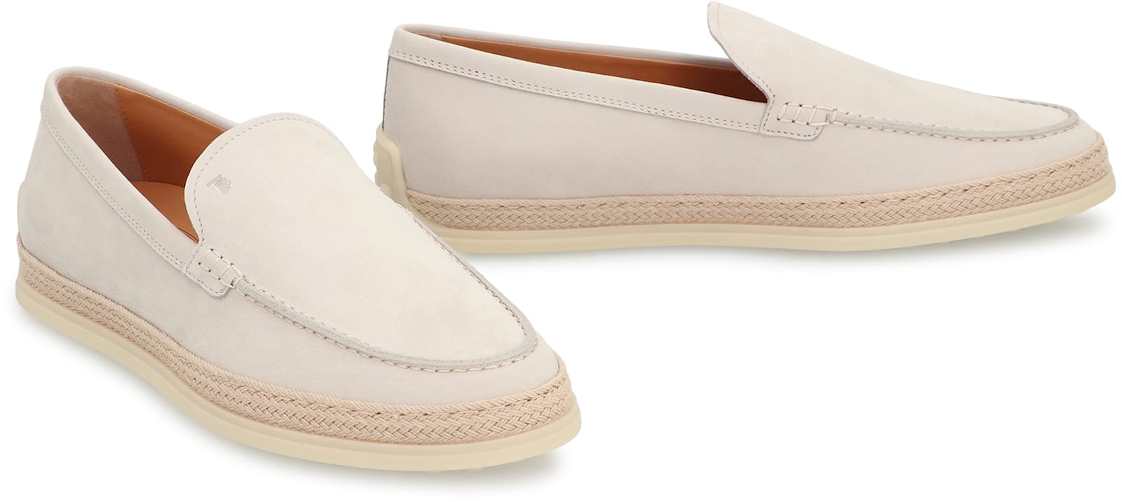 Tod's Leather Rope-trimmed-sole Loafers In Multi