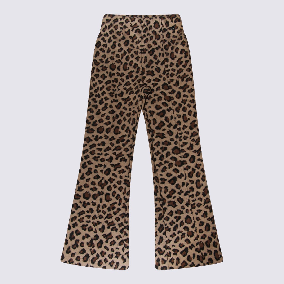 Monnalisa Kids' Leopard Viscose Blend Pants In Brown