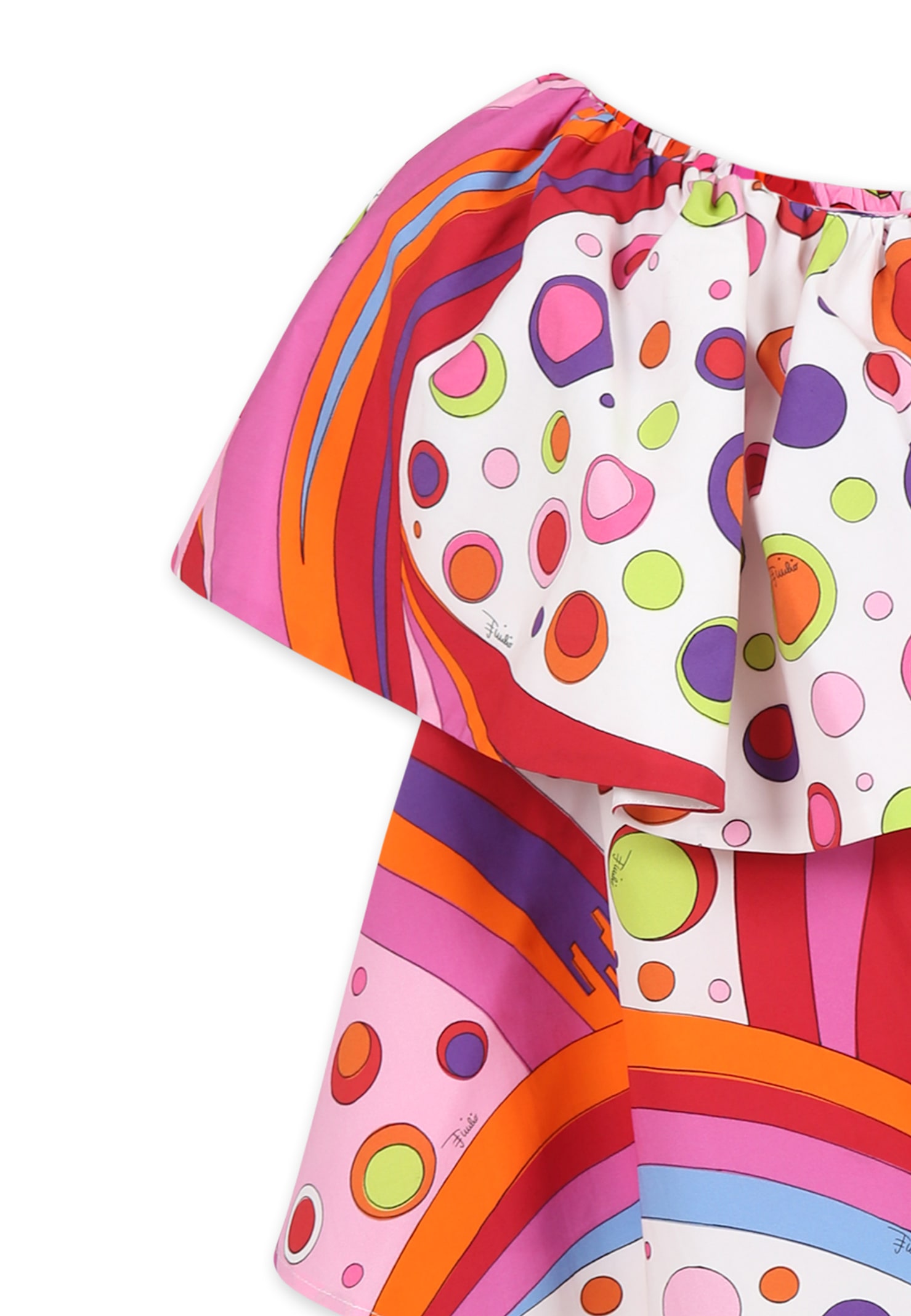 Pucci Multicolor Top For Girl With Marble Print In Multicolor