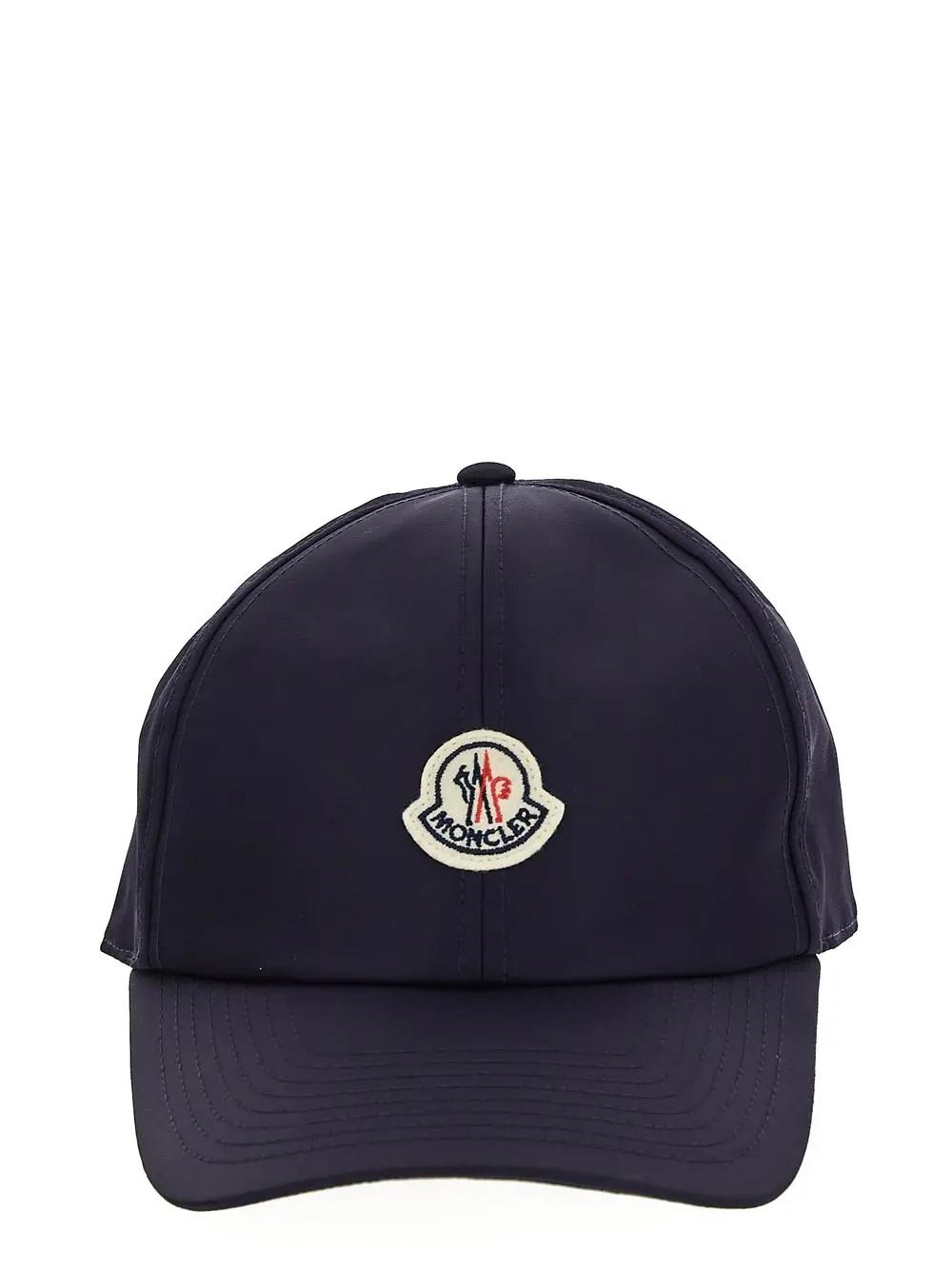 Shop Moncler Logoed Hat In Blue