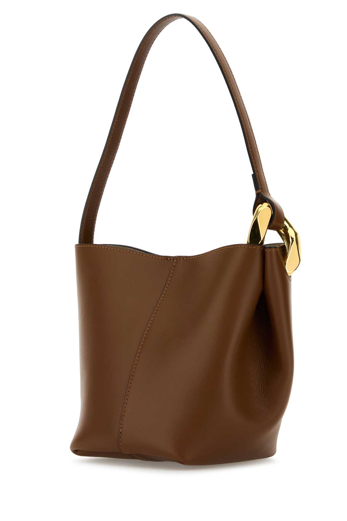 Jw Anderson Caramel Leather Jwa Corner Bucket Bag In Tan