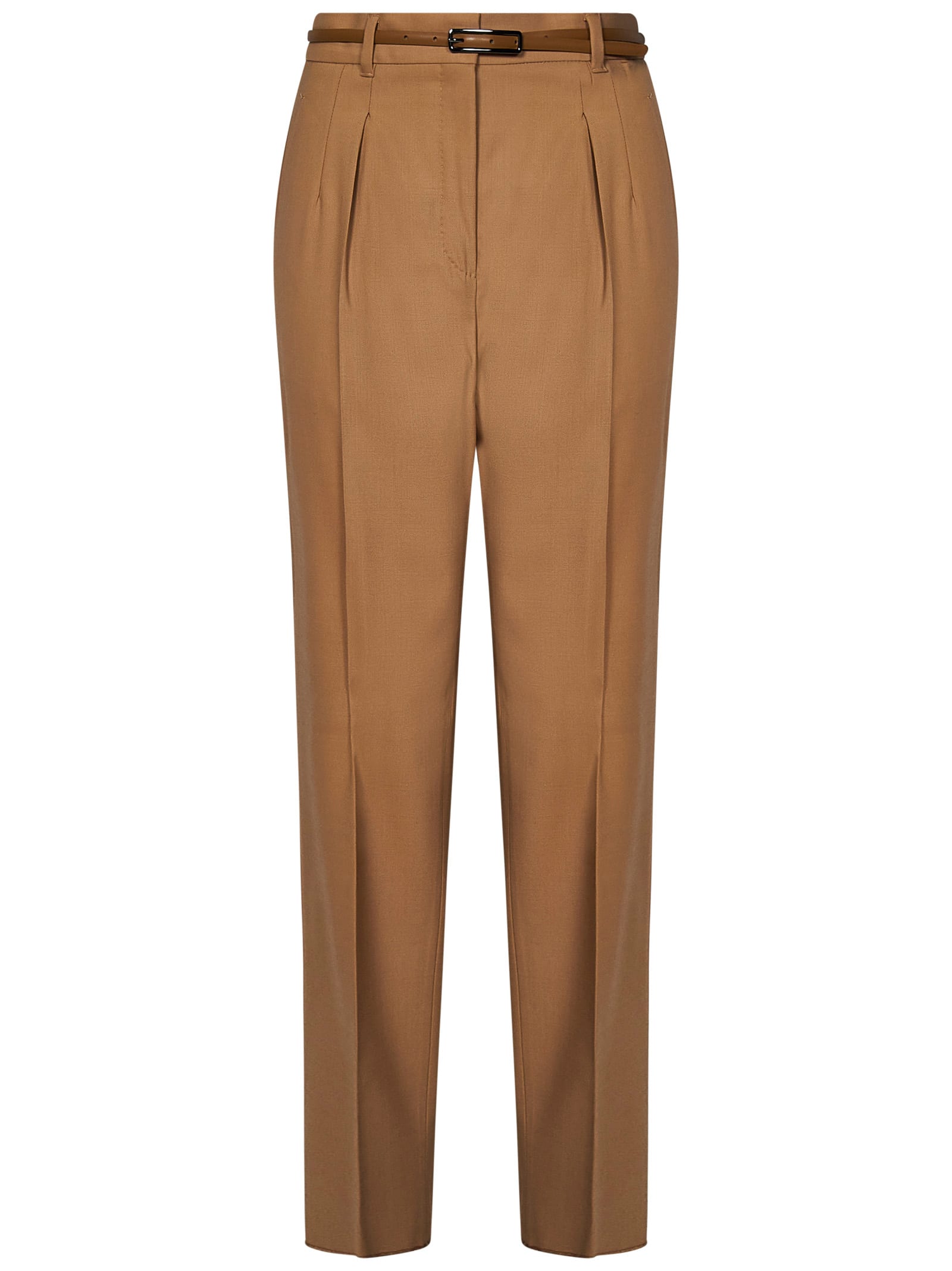 Shop Max Mara Maxmara Studio Prosit Trousers In Beige