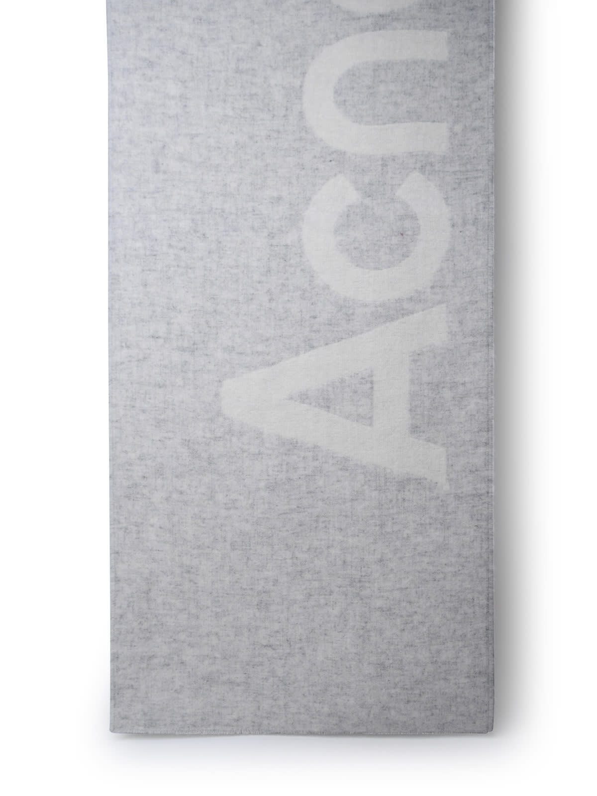 Shop Acne Studios Grey Wool Blend Scarf In White/light Grey