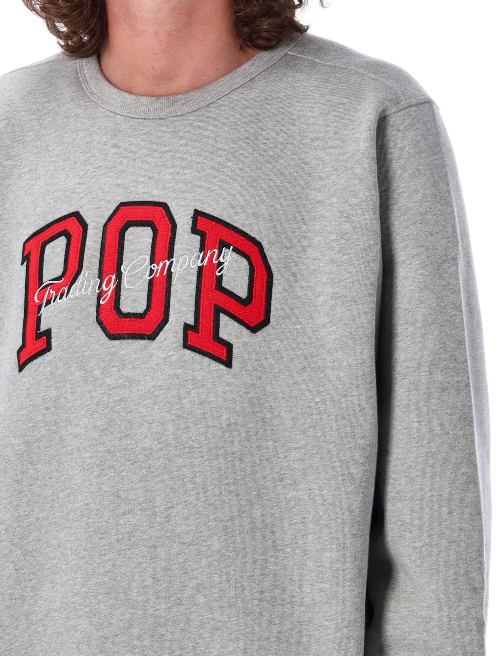 Shop Pop Trading Company Pop Crewneck In Grey Mel