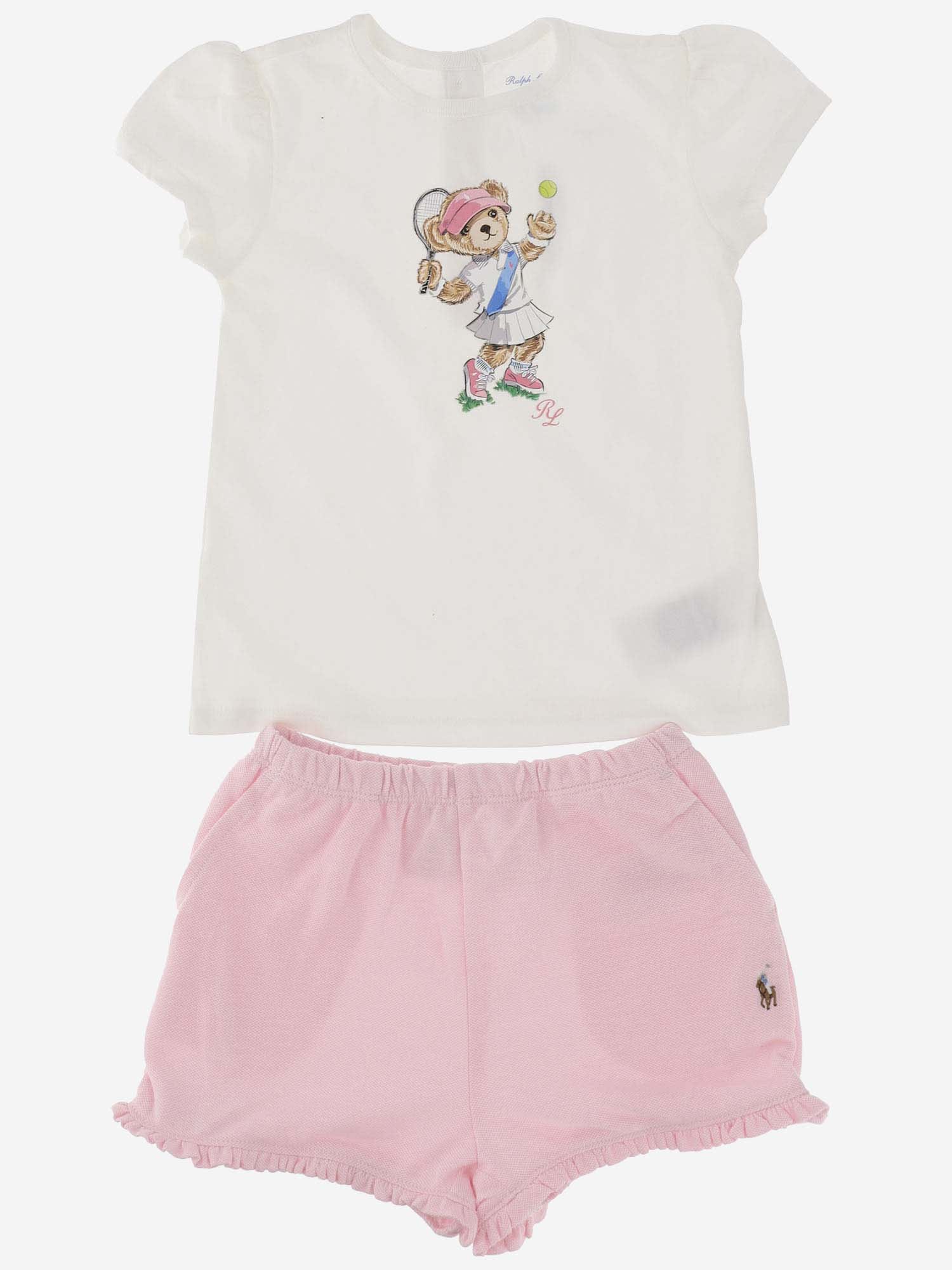 Shop Polo Ralph Lauren Two-piece Outfit Set In Beige