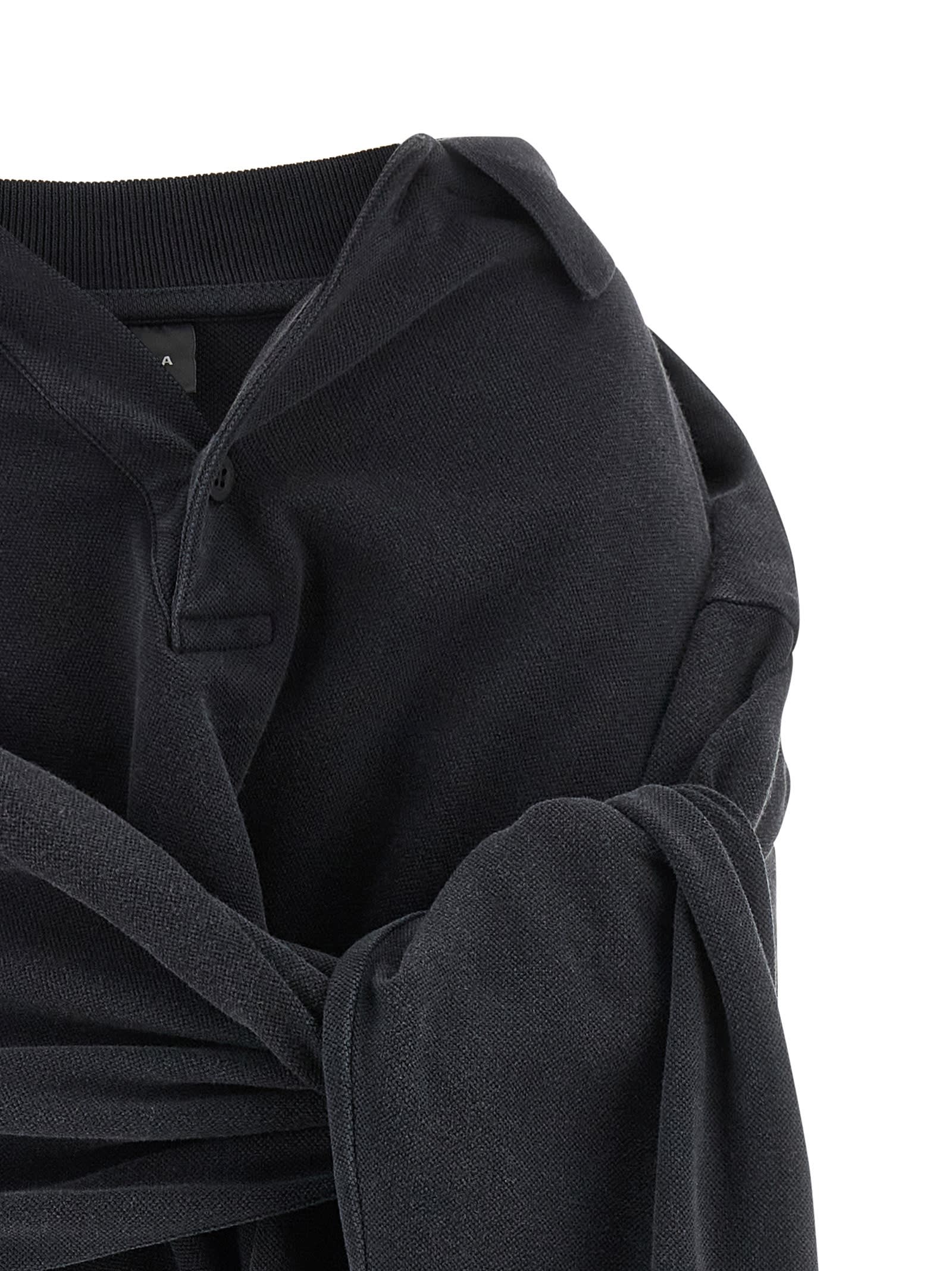 Balenciaga Knotted Polo Skirt In Black