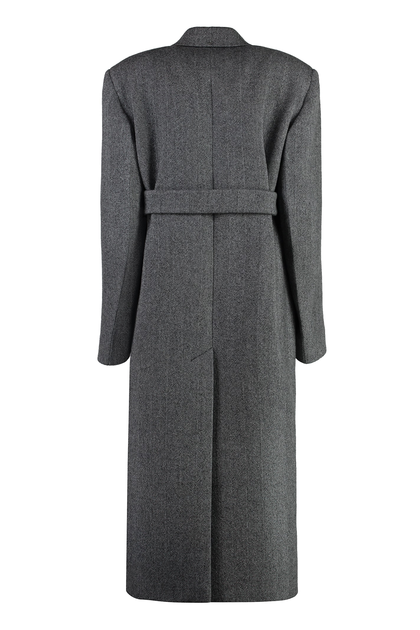 Shop Sportmax Billy Double-breasted Wool Coat In Grey