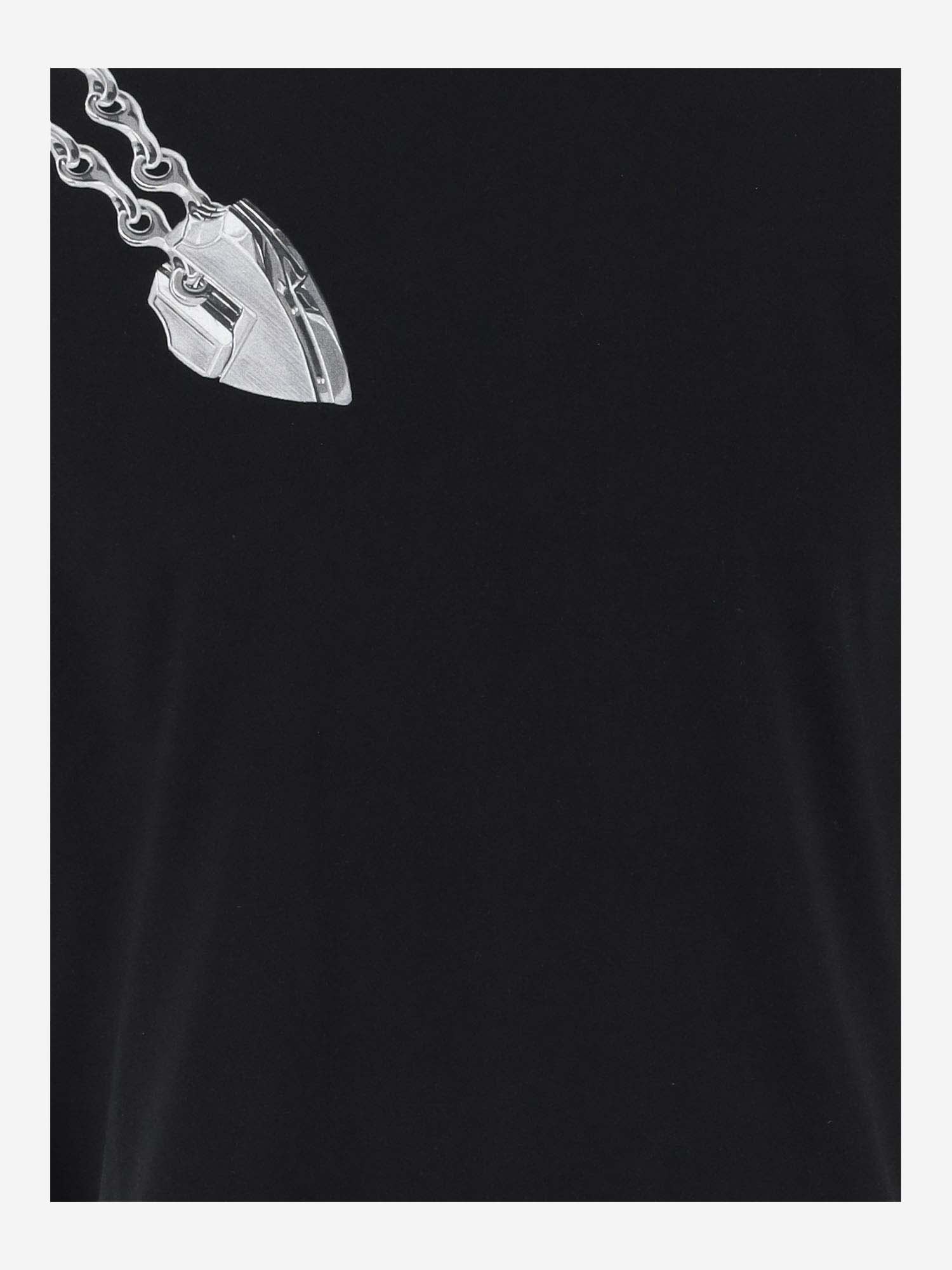 Shop Burberry Cotton Jersey T-shirt With Shield Pattern In Black