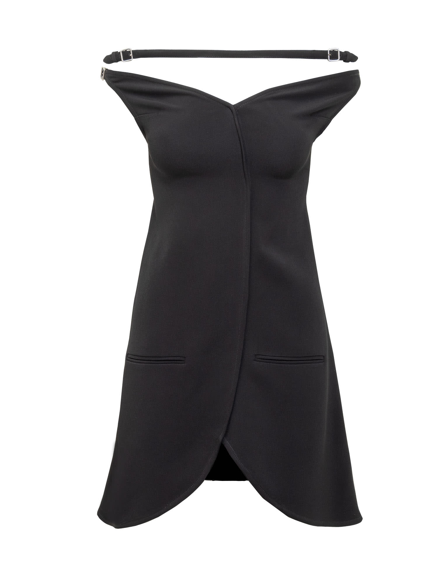 Shop Courrèges Ellipse Mini Dress In Black