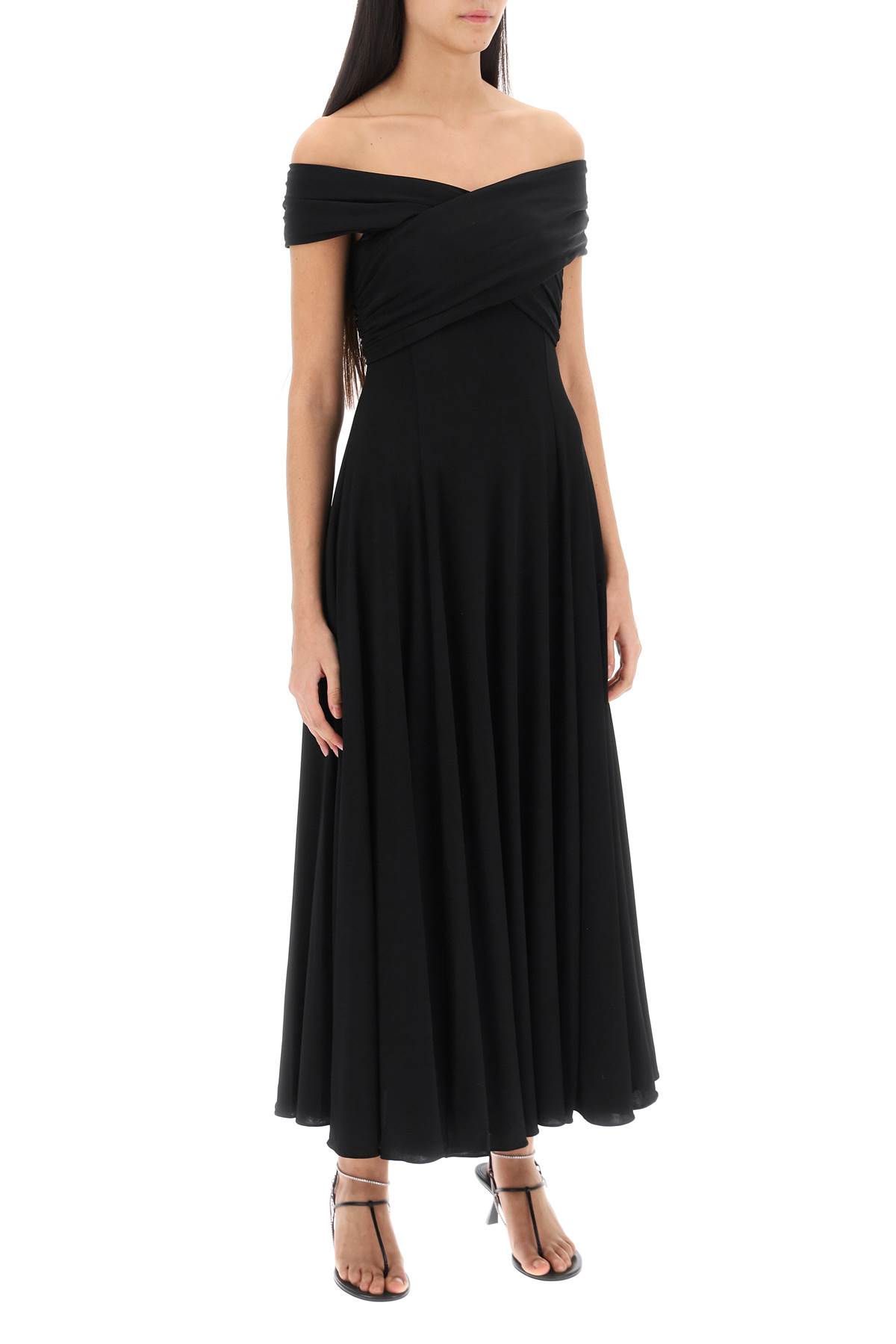 Shop Khaite Bruna Jersey Maxi Dress In Black (black)