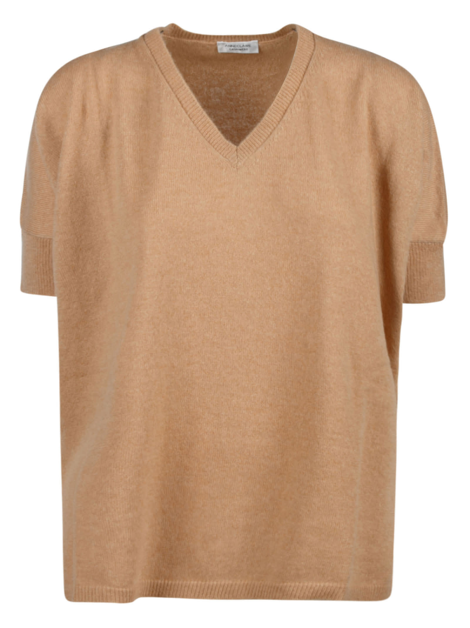 Anneclaire V-neck Ribbed Plain Top