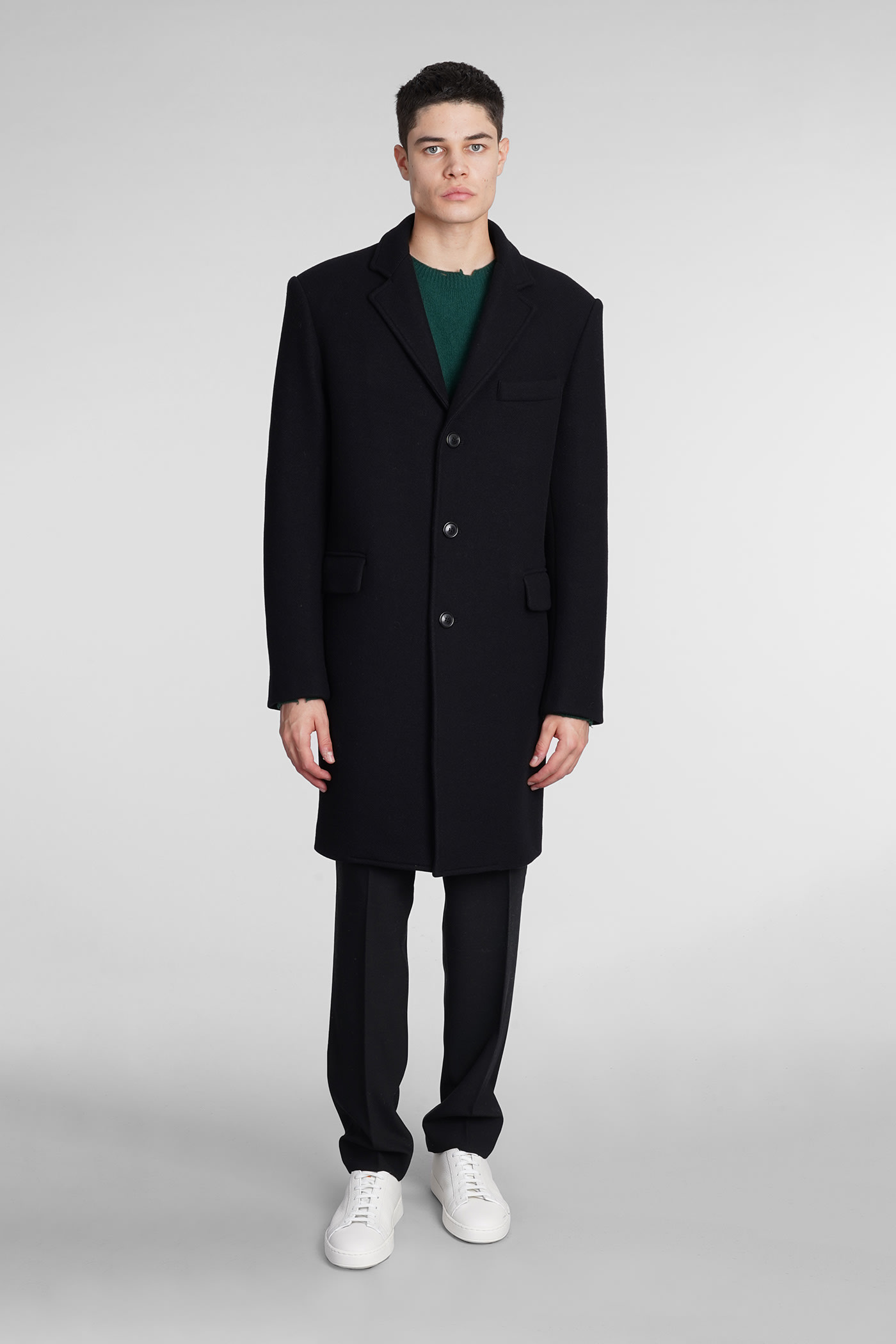 Mauro Grifoni Coat In Black Wool