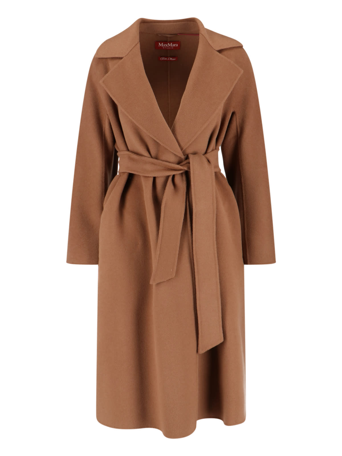 Max Mara Canneti Double Breasted Wool-cachemere Double Drap Long Coat Coats Brown In Brown