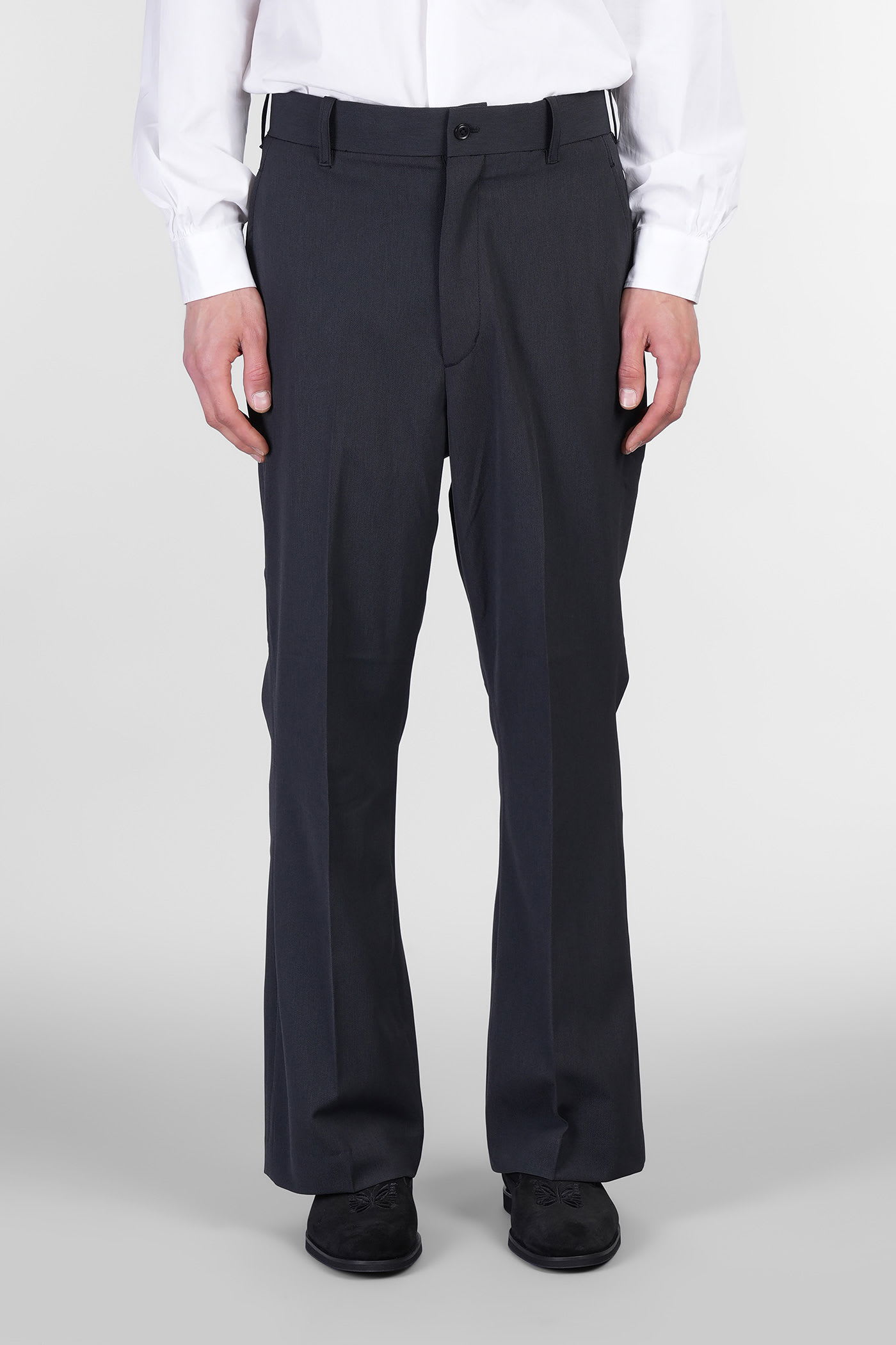 Needles Pants In Black Polyester In Blue