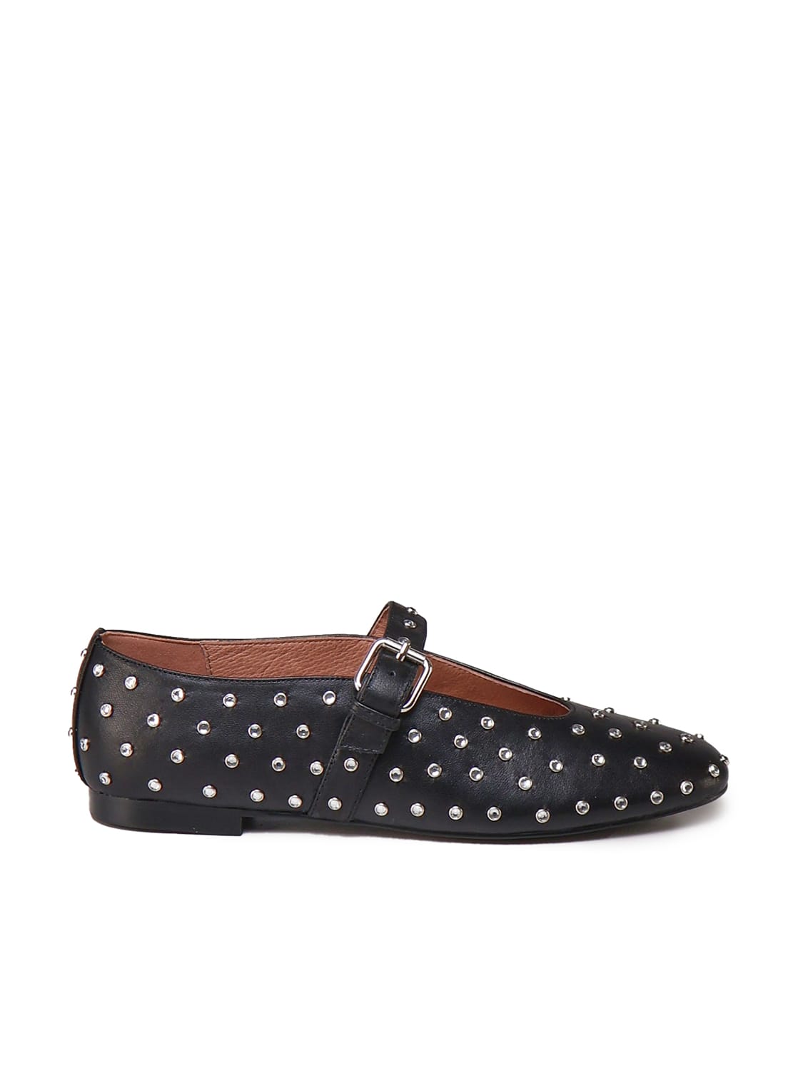 Shop Bibi Lou Leather Ballerinas With Studs In Black