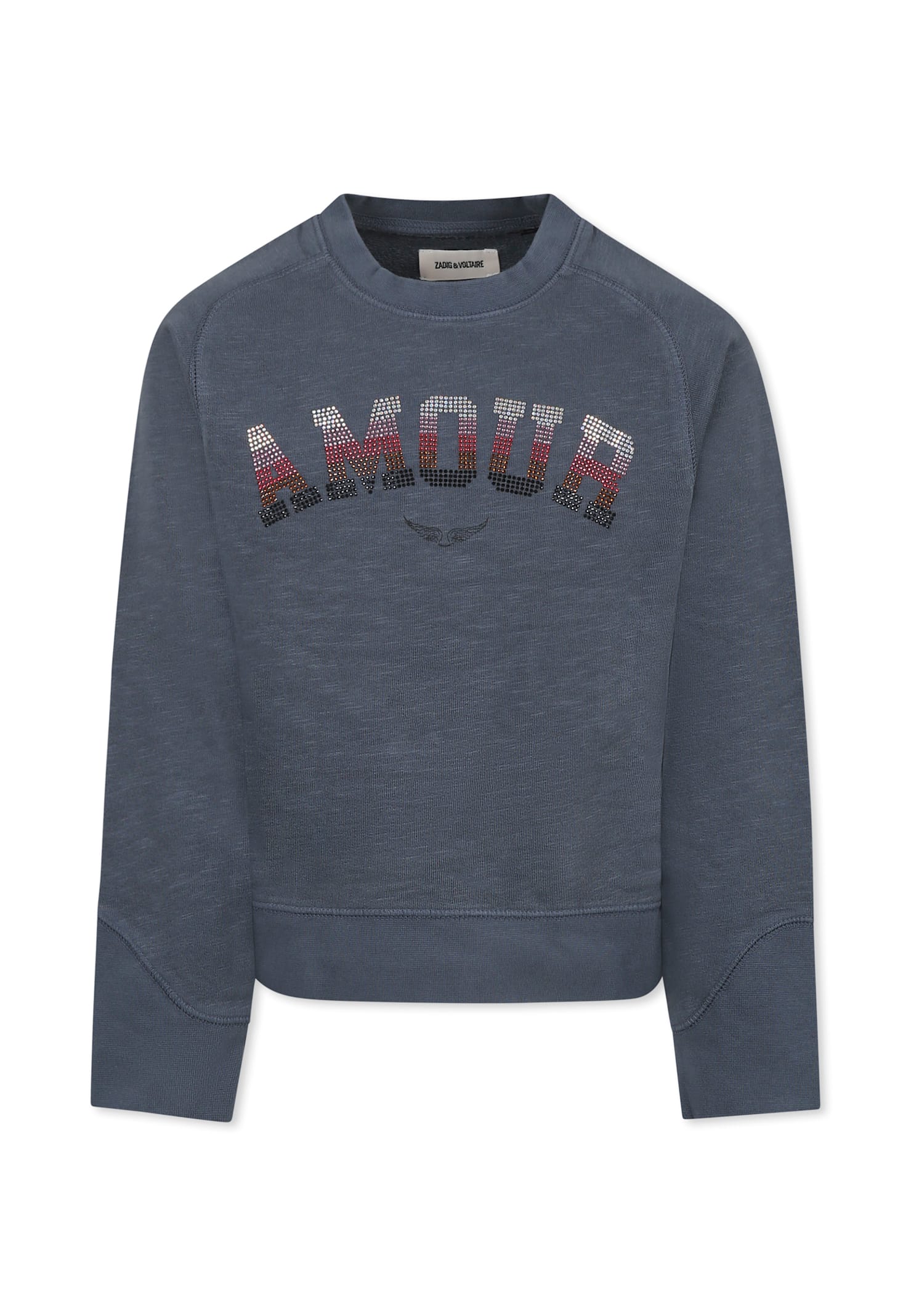 Zadig & Voltaire Rhinestone-embellished Sweatshirt In Grey