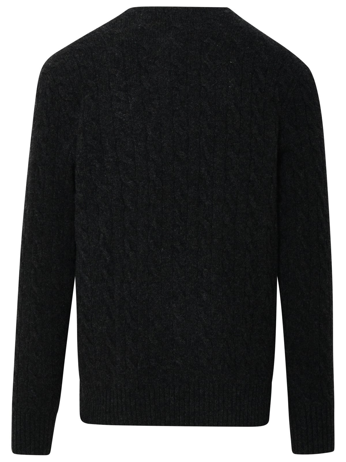 Ralph Lauren Grey Cashmere Blend Sweater In Black