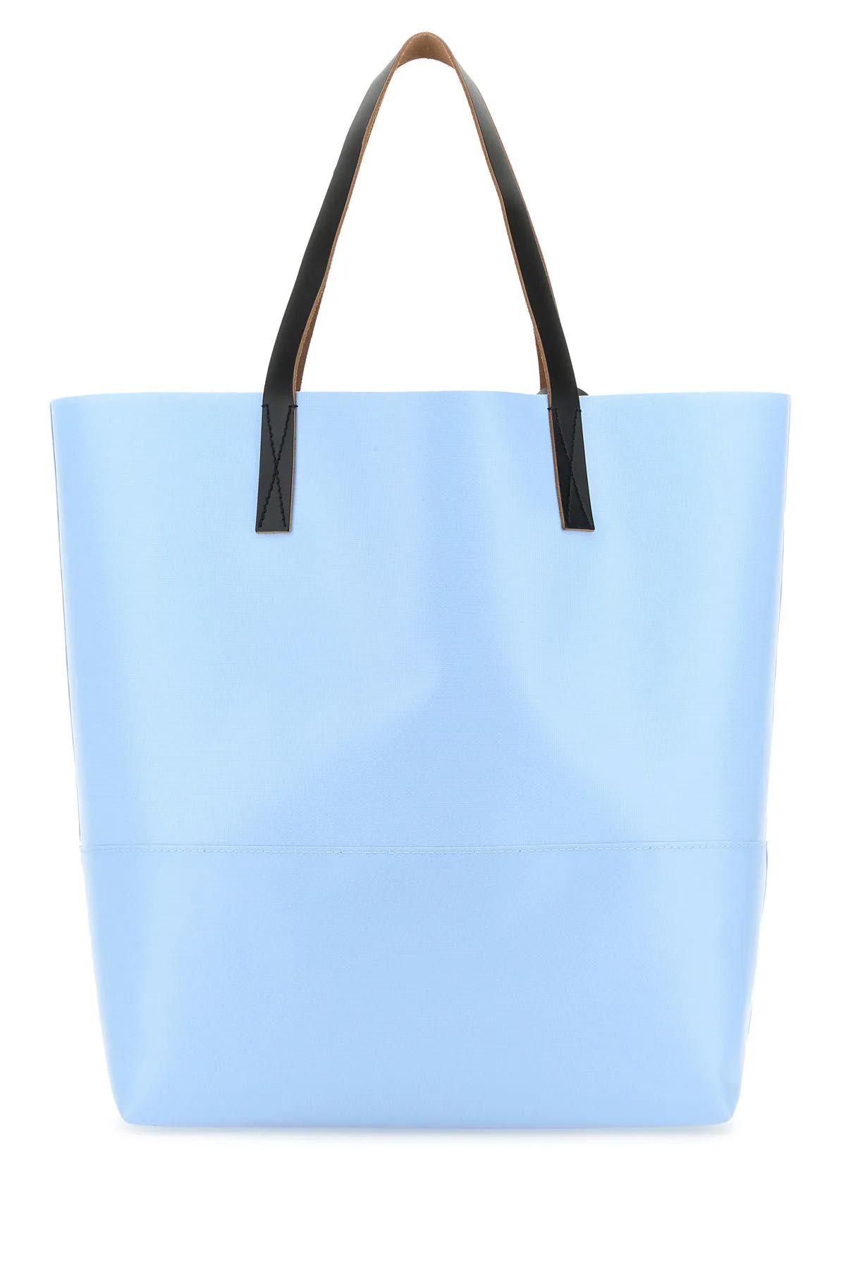 Shop Marni Light Blue Pvc Tribeca Shopping Bag