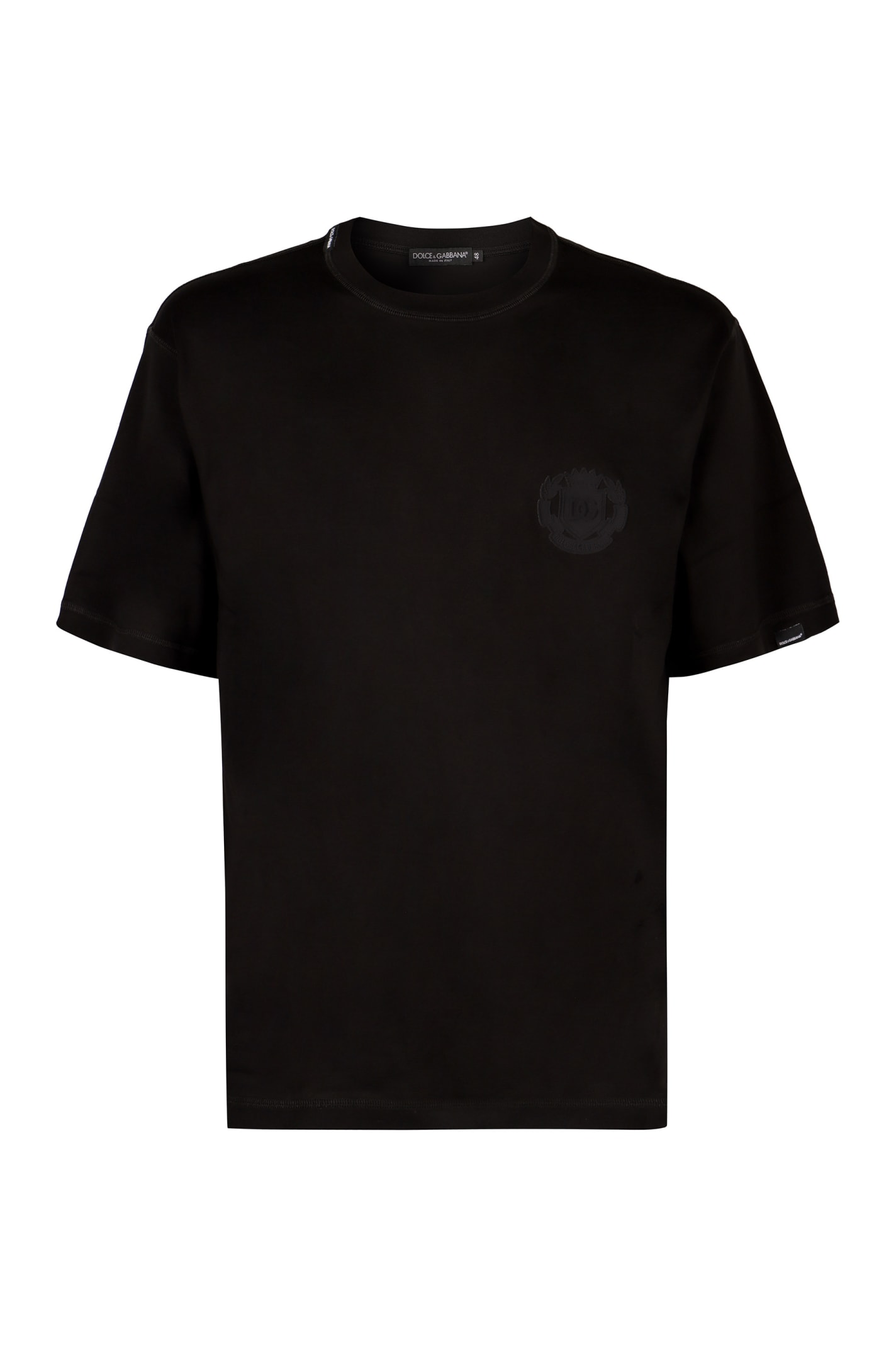 Shop Dolce & Gabbana Logo Cotton T-shirt In Black