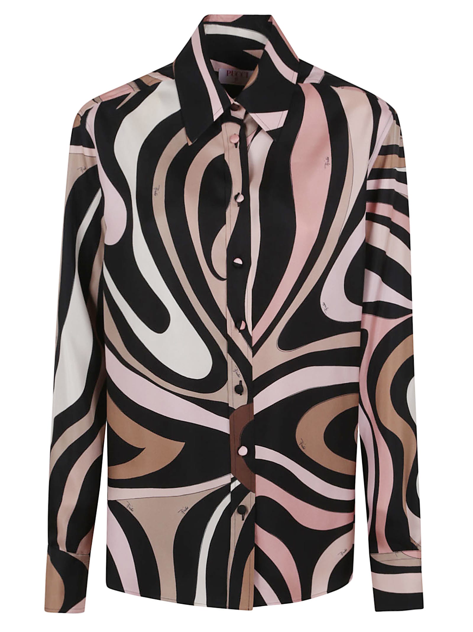 Pucci Silk Printed Blouse In Pink