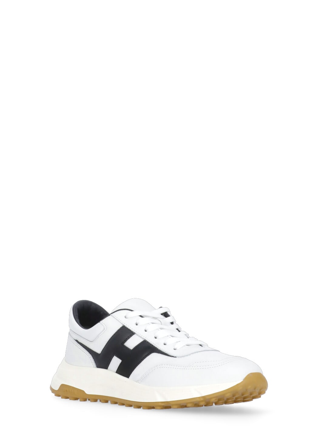 Hogan Lightweight Sneaker With Contrast Panel And Rubber Sole In White