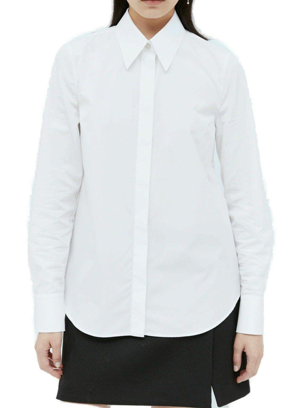 Shop Gucci Logo Embroidered Shirt In White