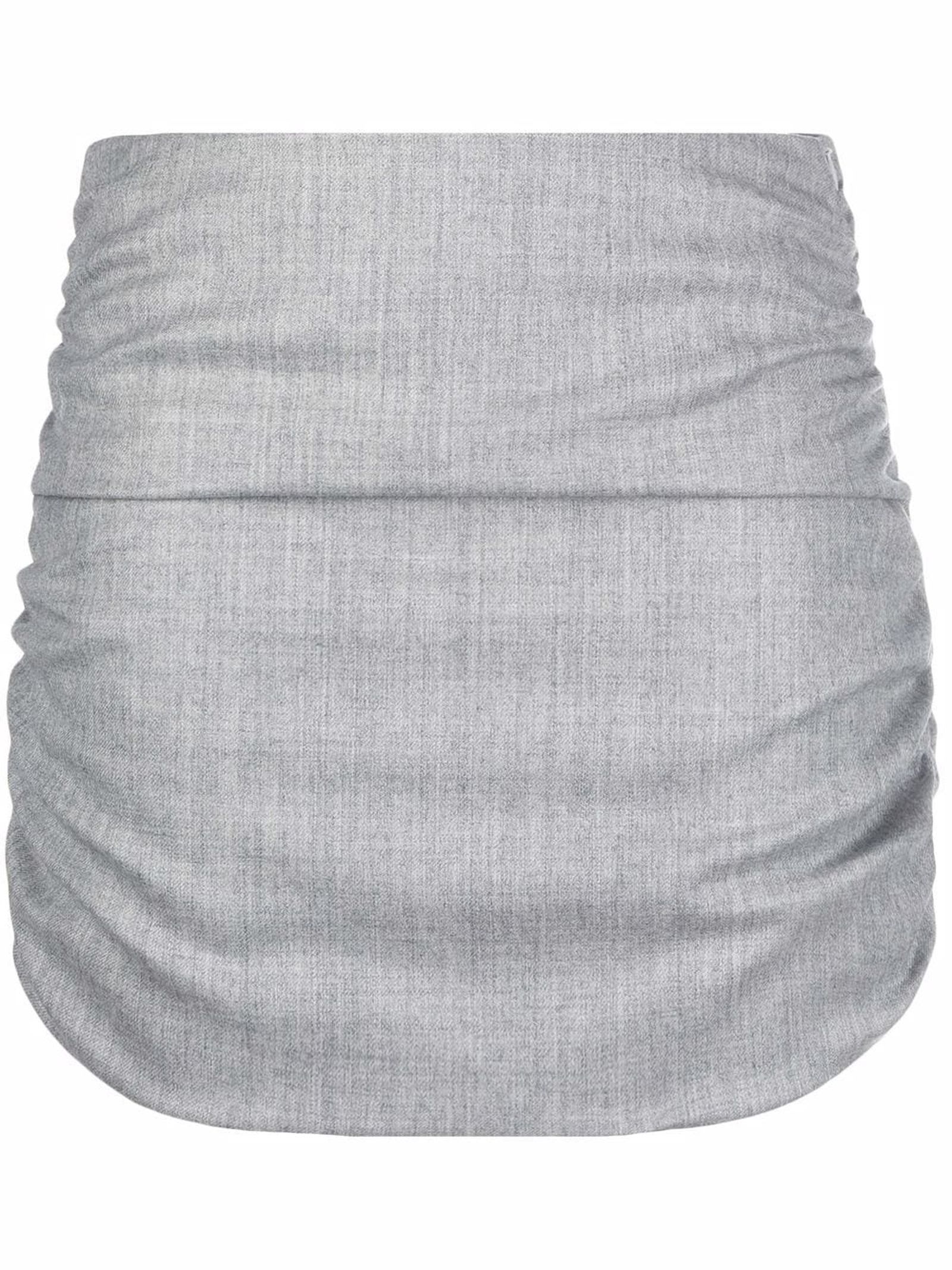 WANDERING Light Grey Virgin Wool Mini Skirt