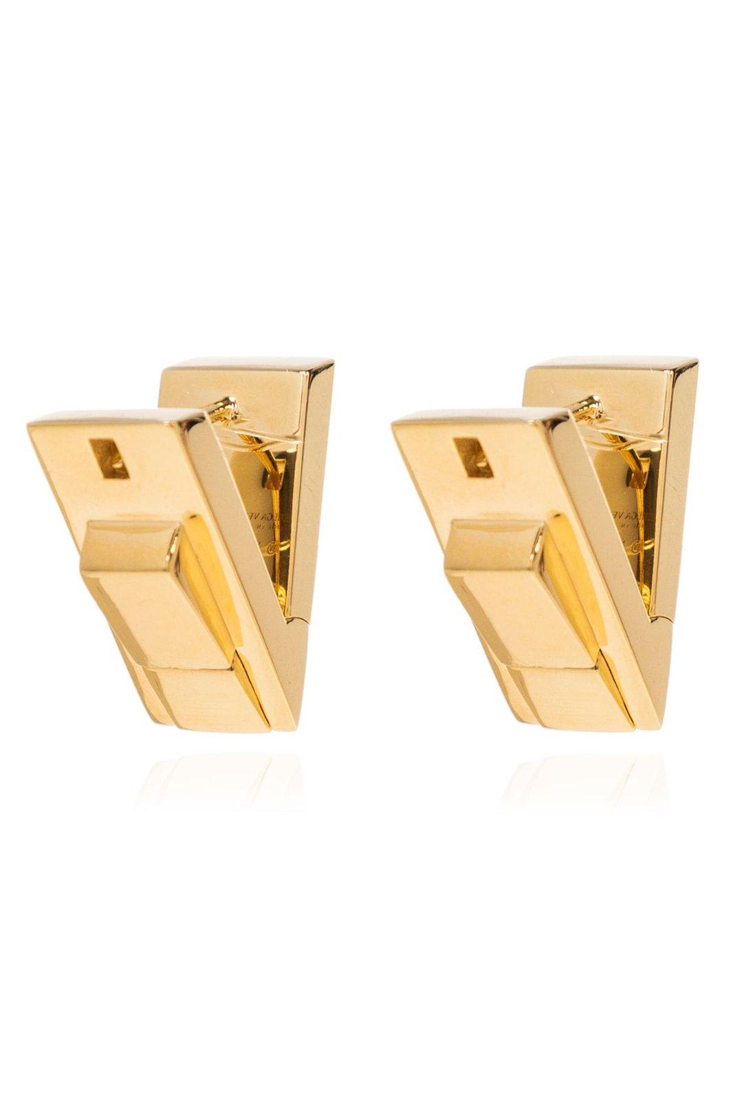 Bottega Veneta Pleat Earrings In Gold