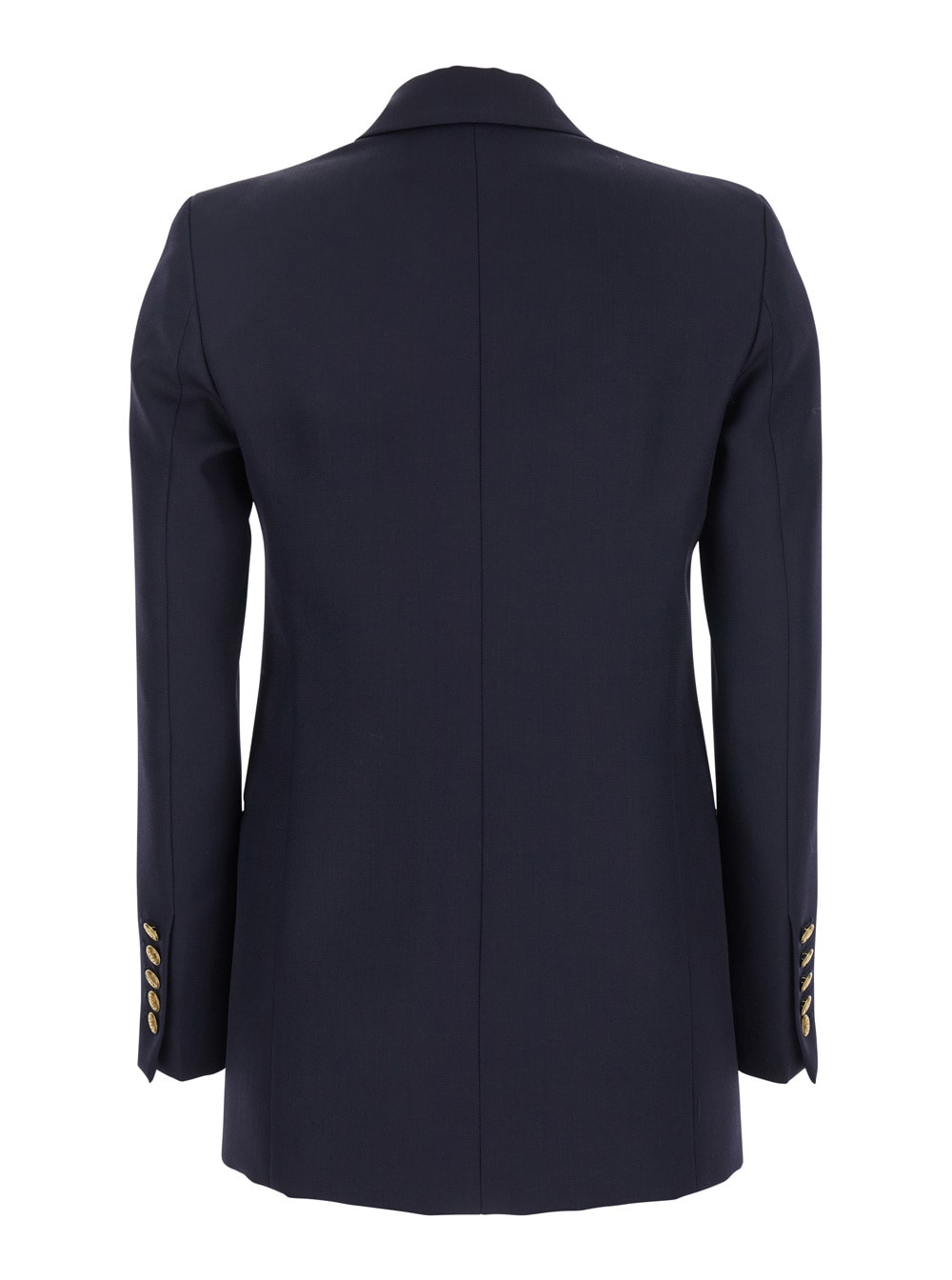 The Seafarer Betty Blue Jacket With Shoulder Pads And Metallic Buttons In Virgin Wool Woman In Blu