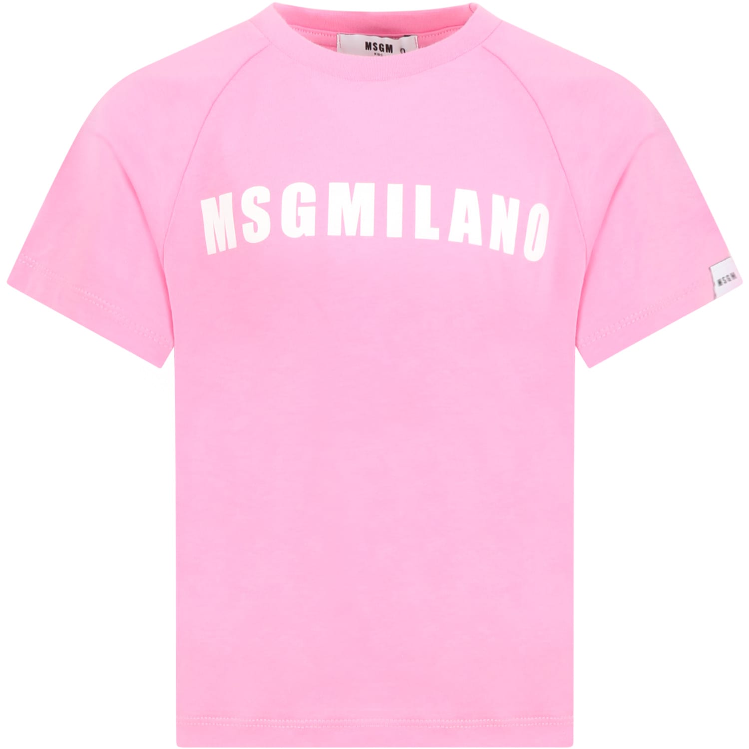 MSGM Pink T-shirt For Girl With Logo