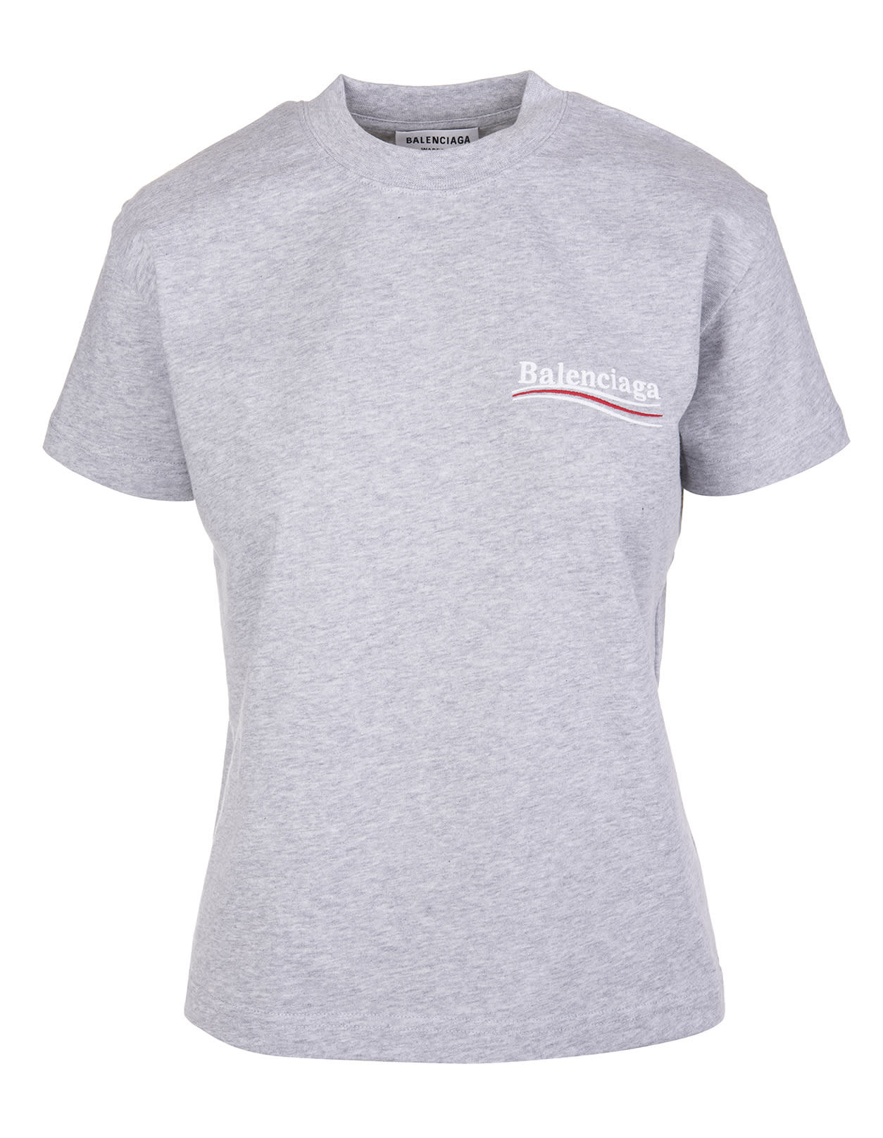 Balenciaga Woman Grey Slim Fit Political Campaign T-shirt
