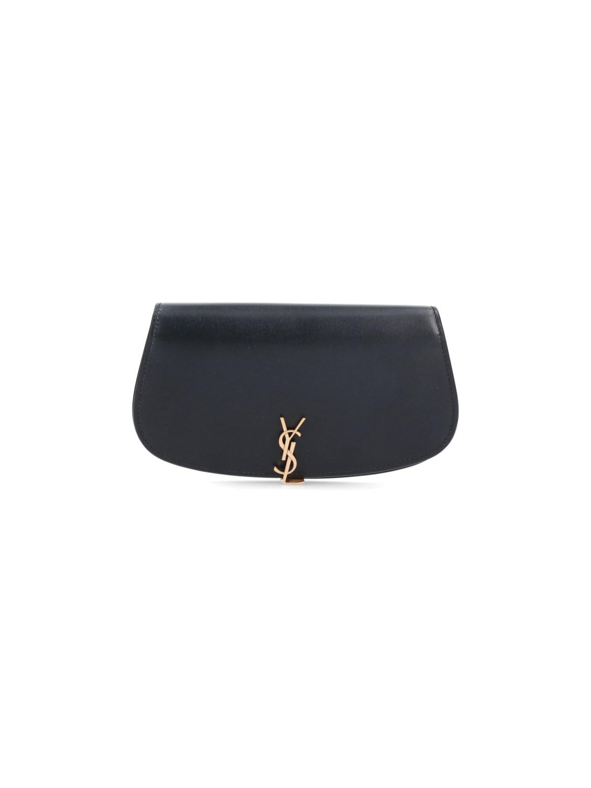 Shop Saint Laurent Logo Pouch In Black