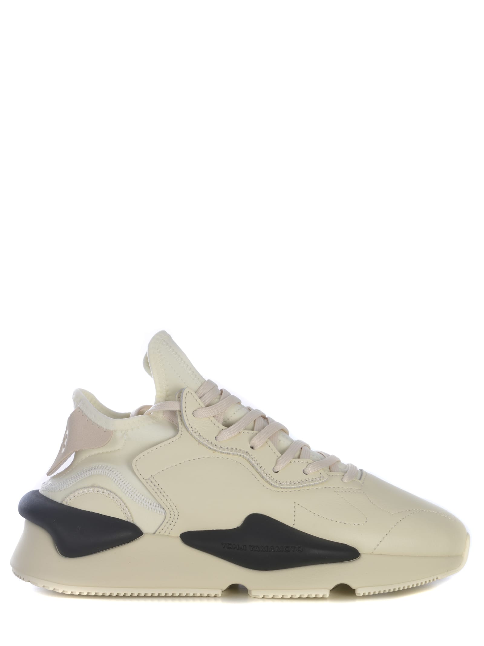 Shop Y-3 Sneakers  Kaiwa Made With Leather Upper In Crema