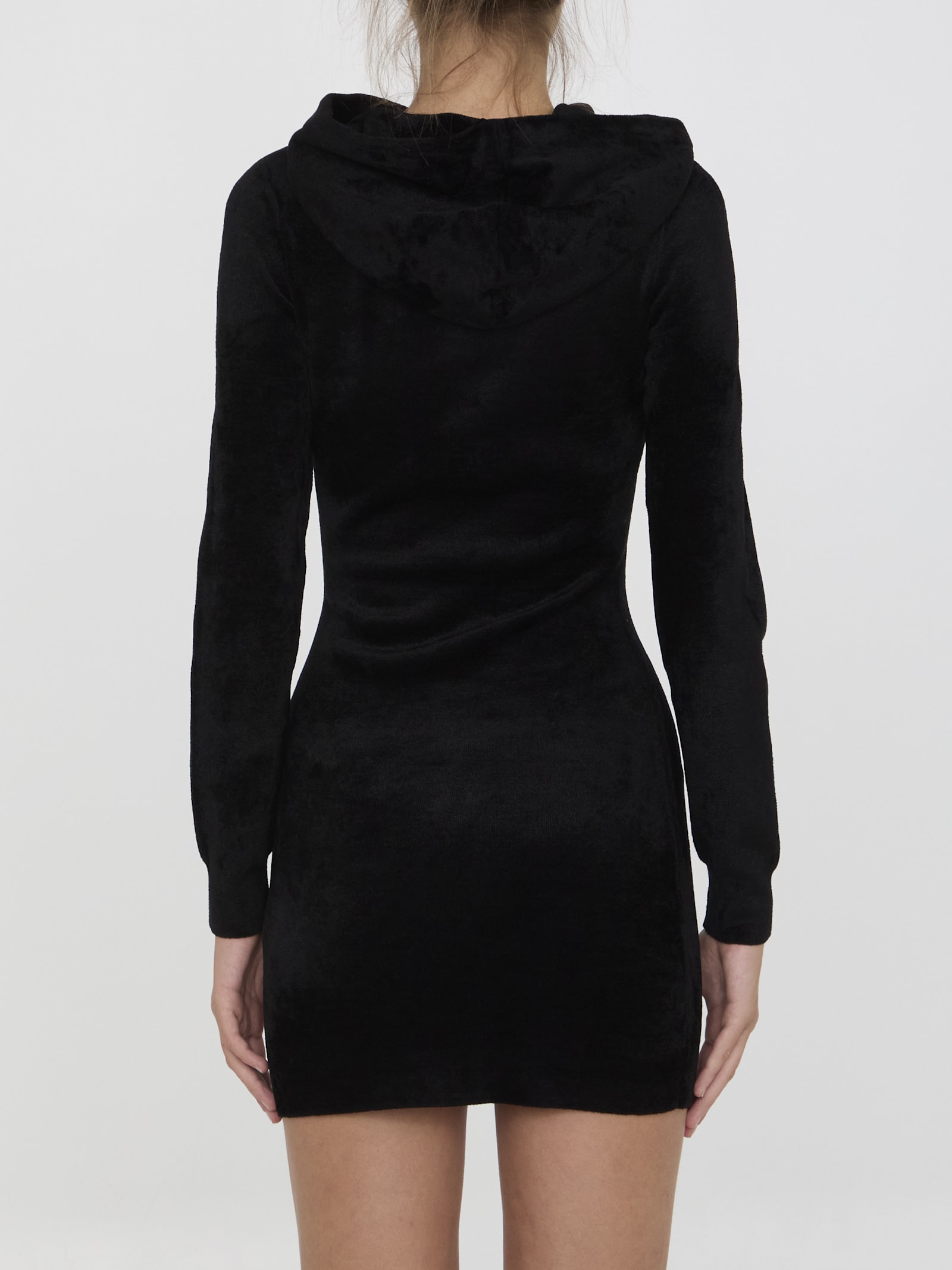 Shop Alexander Wang Mini Dress With Embossed Logo In Black