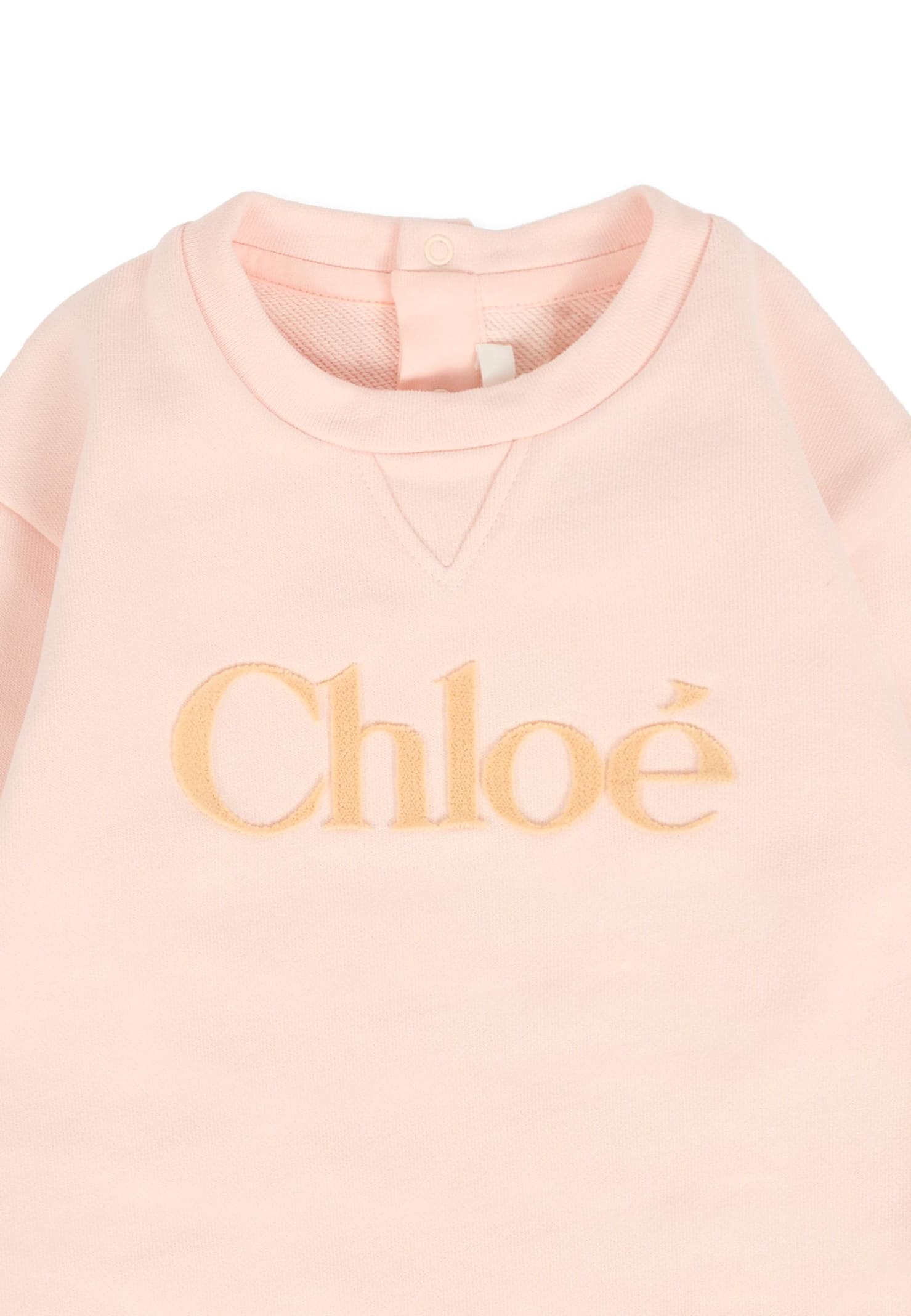 Chloé Pink Sweatshirt For Baby Girl With Logo In Pink