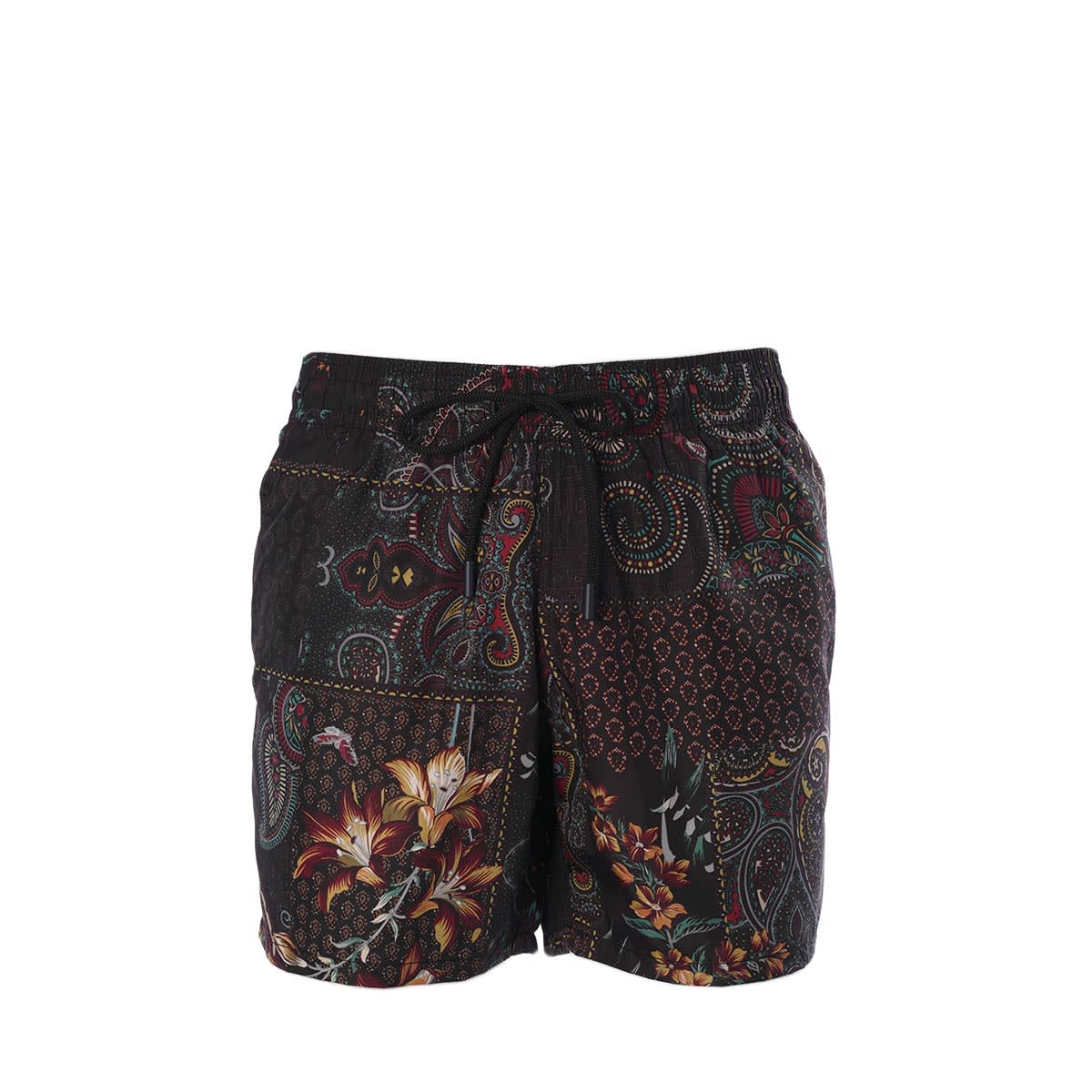 Etro Rear Logo Patched Floral Printed Shorts