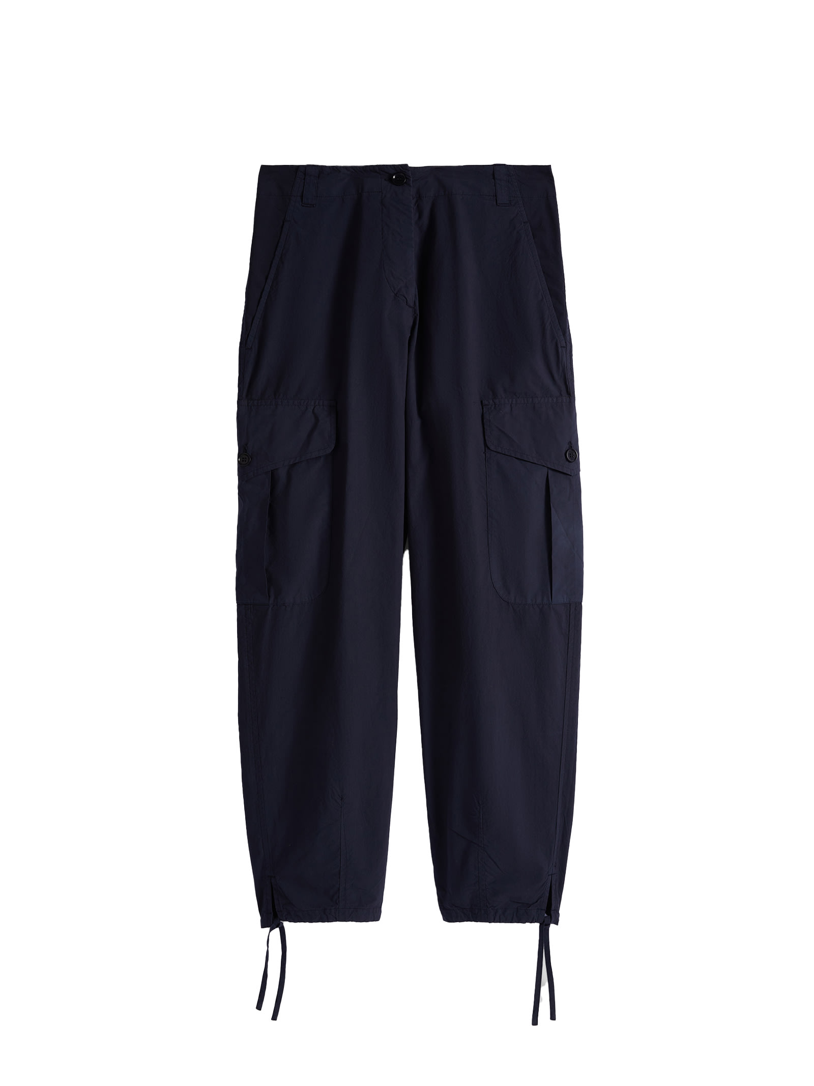 Shop Aspesi Navy Blue Cargo Trousers