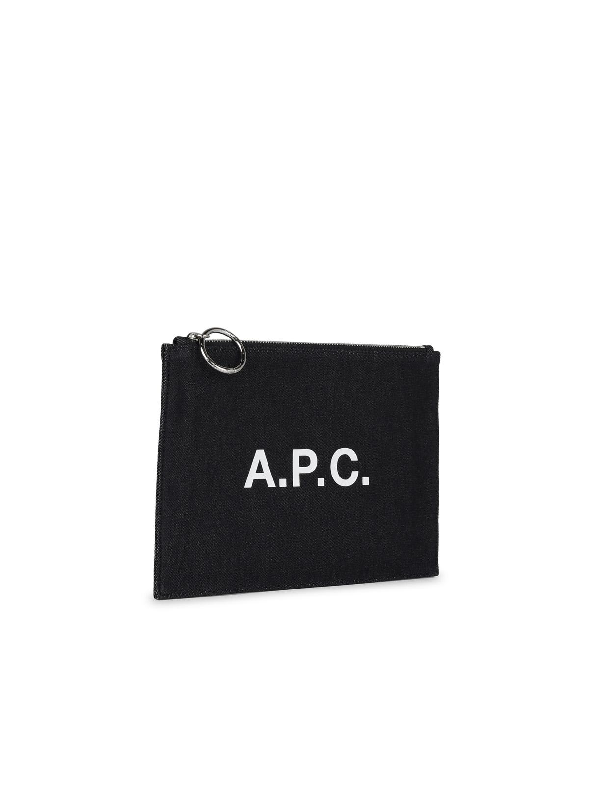 Apc Tokyo Blue Cotton Clutch Bag In Blue