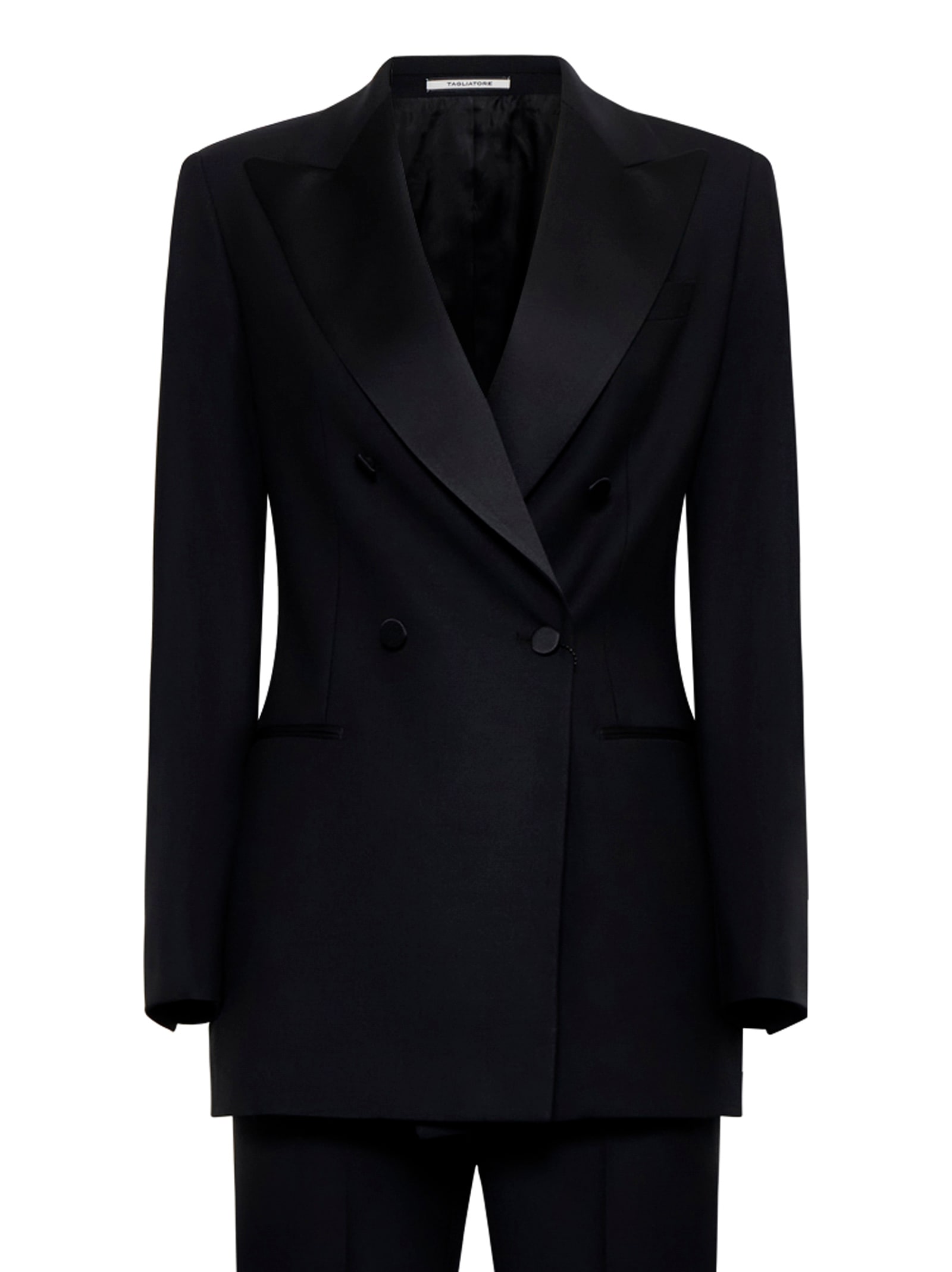 Tagliatore Paris Suit In Black Virgin Wool Blend In Black