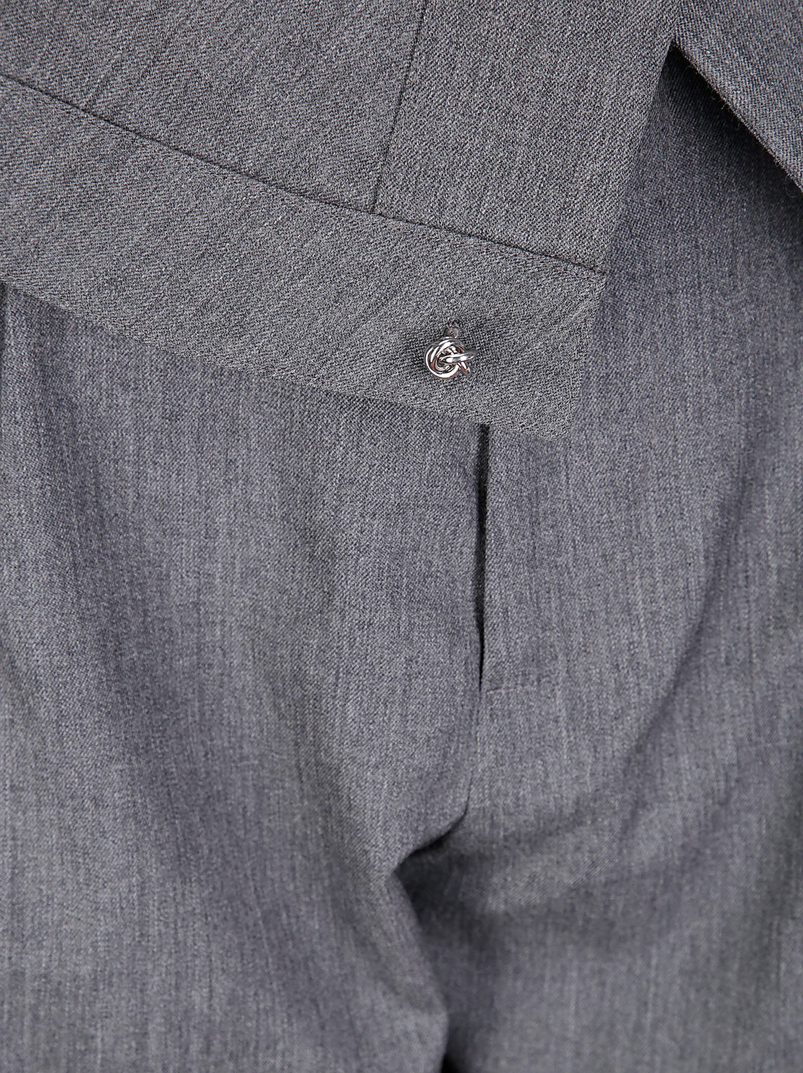 Jw Anderson J. W. Anderson Fold-over Design Grey Wool Trousers In Gray