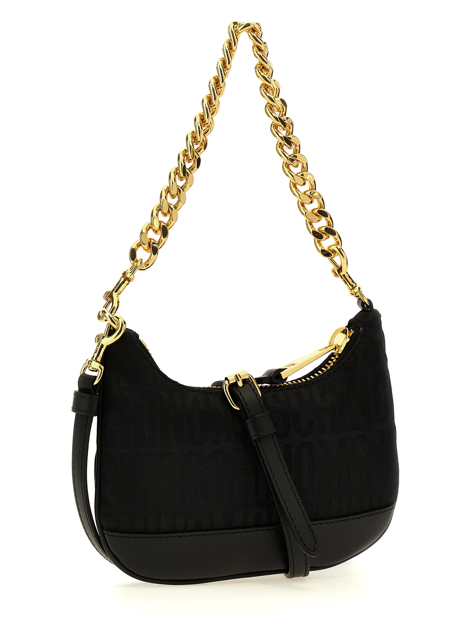 Shop Moschino Logo Handbag In Black