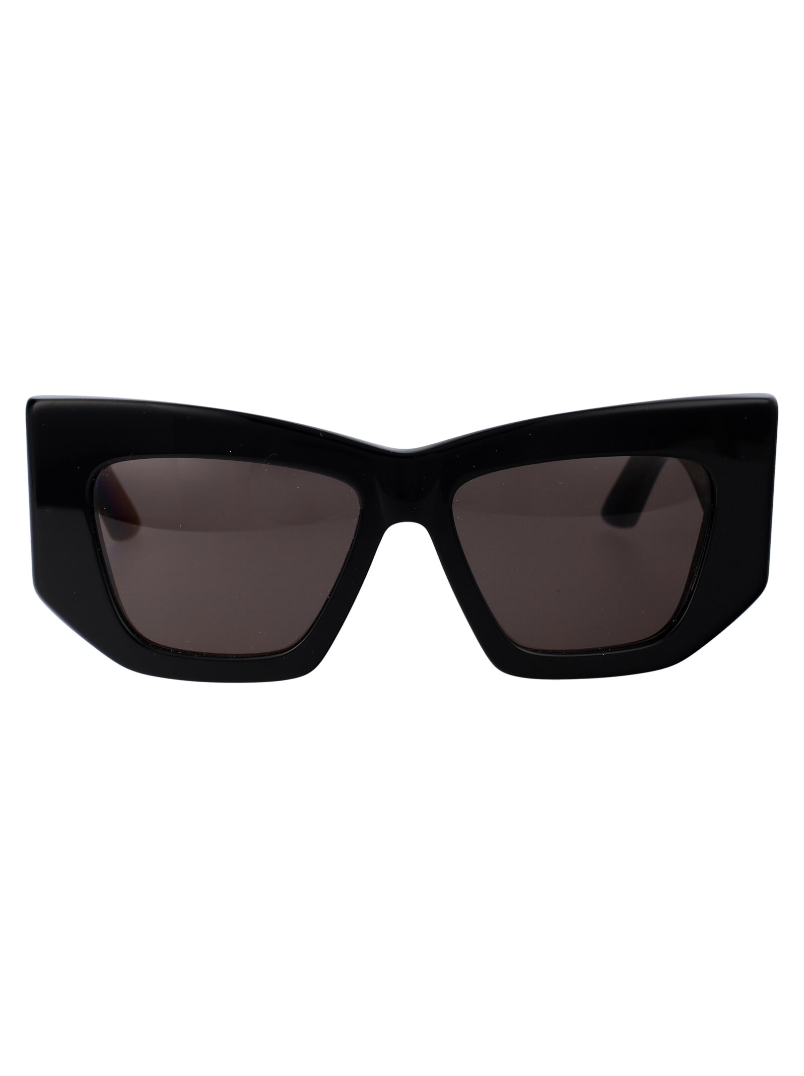 Shop Alexander Mcqueen Am0448s Sunglasses In 001 Black Black Grey