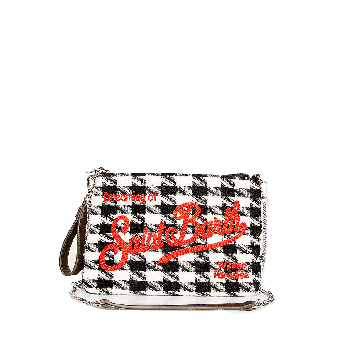 Parisienne Houndstooth Wooly Cross-body Bag Pochette