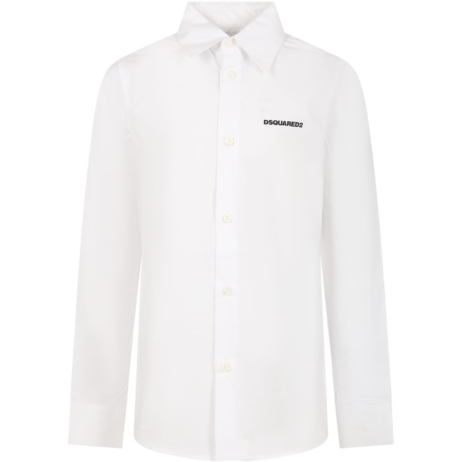 Dsquared2 Kids' White Shirt For Boy With Logo