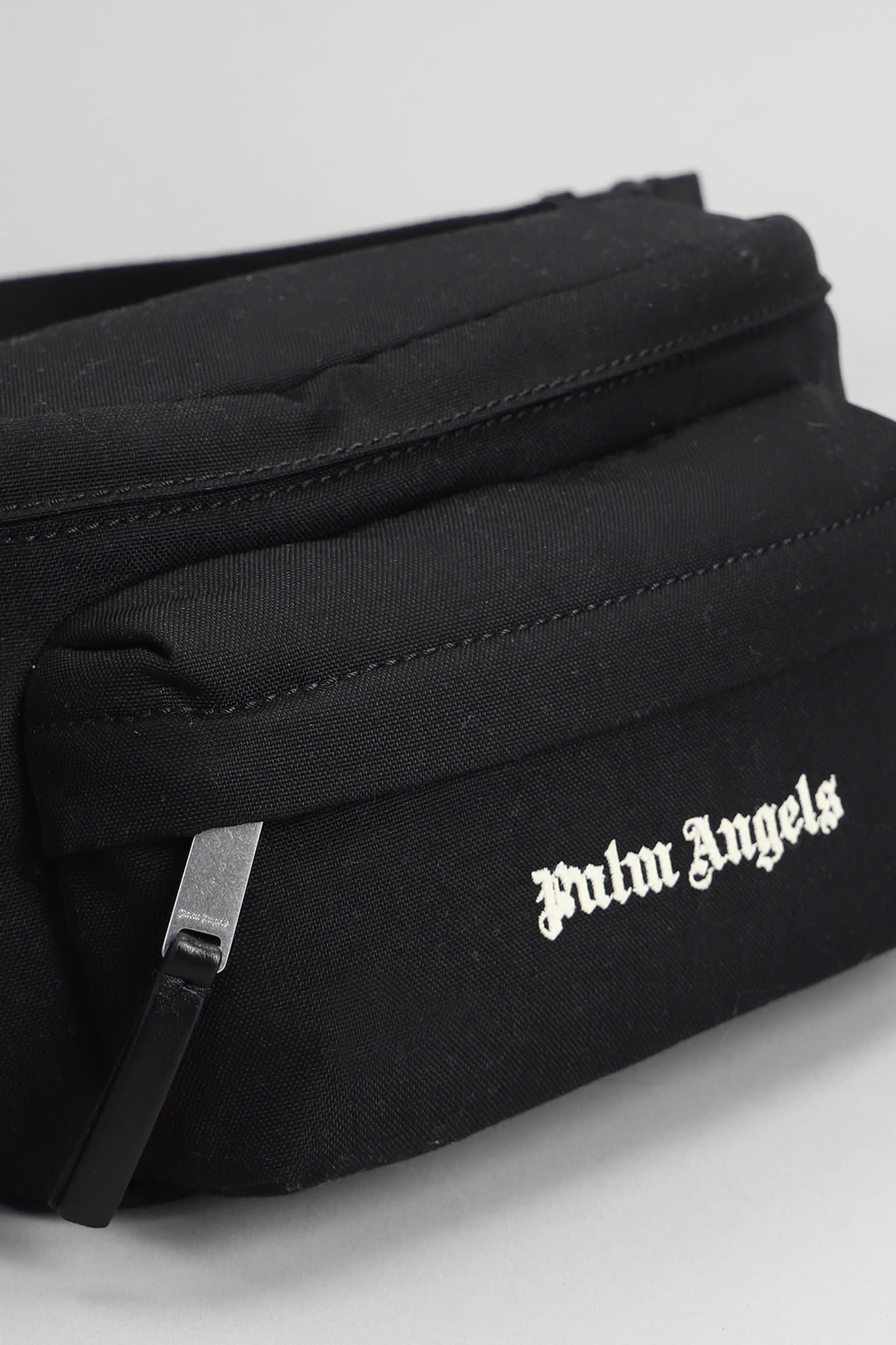 Shop Palm Angels Waist Bag In Black Polyamide