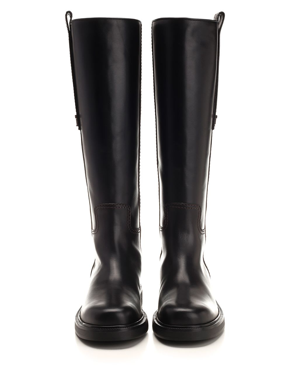 Shop Tod's T Timeless Leather Boots In Black