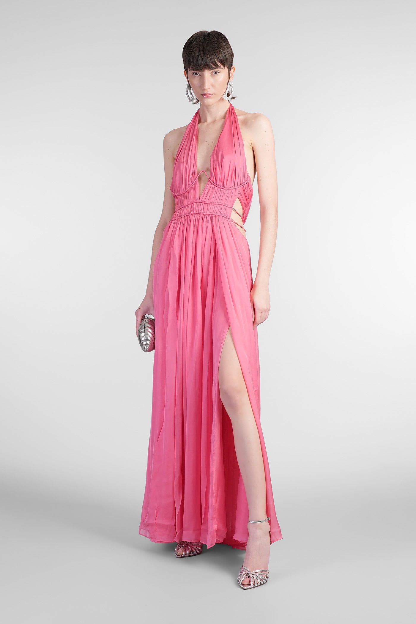 Cult Gaia Aashvi In Fuxia Silk In Pink