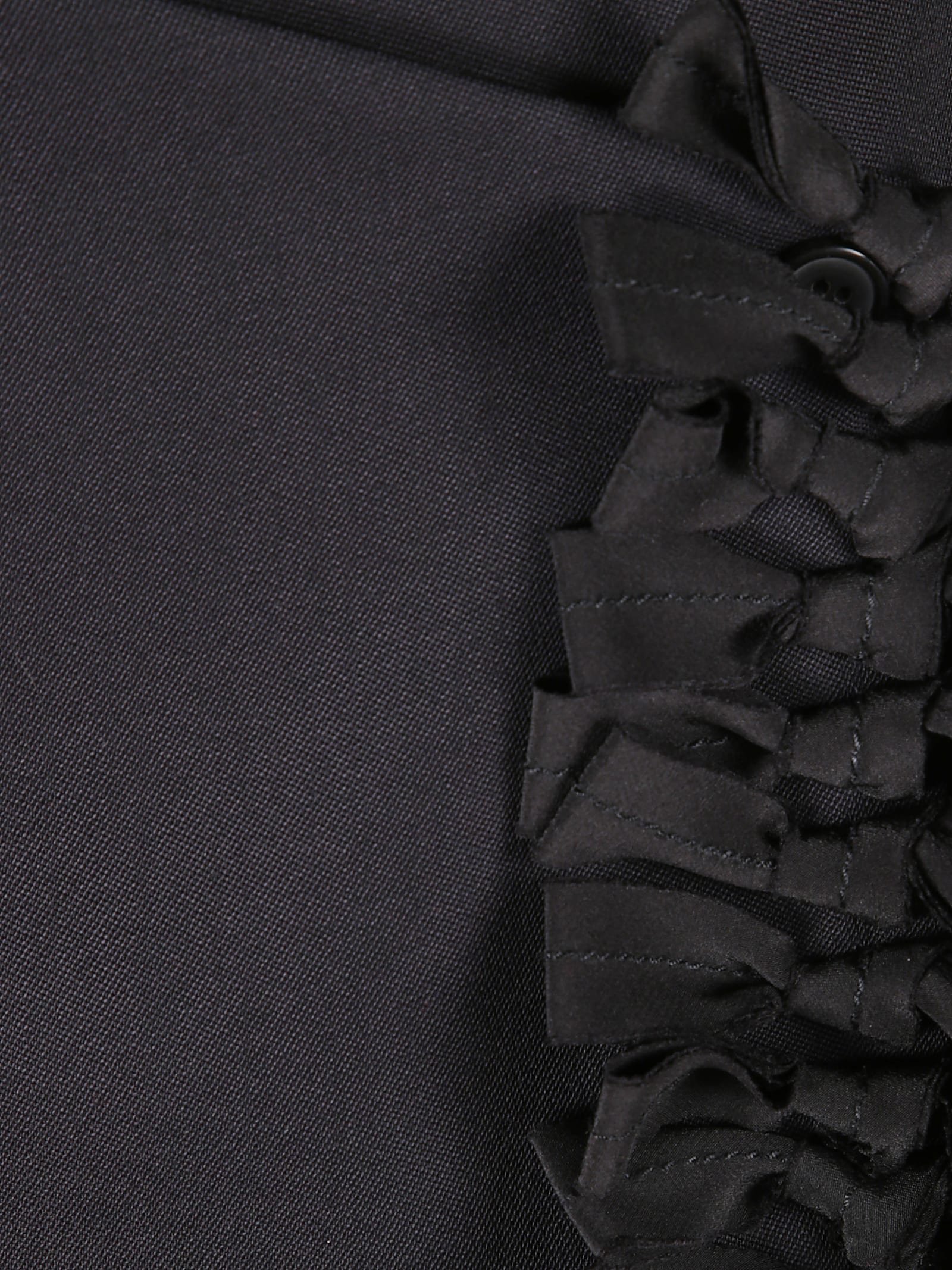 Carven Wool Fringed Skirt In Black