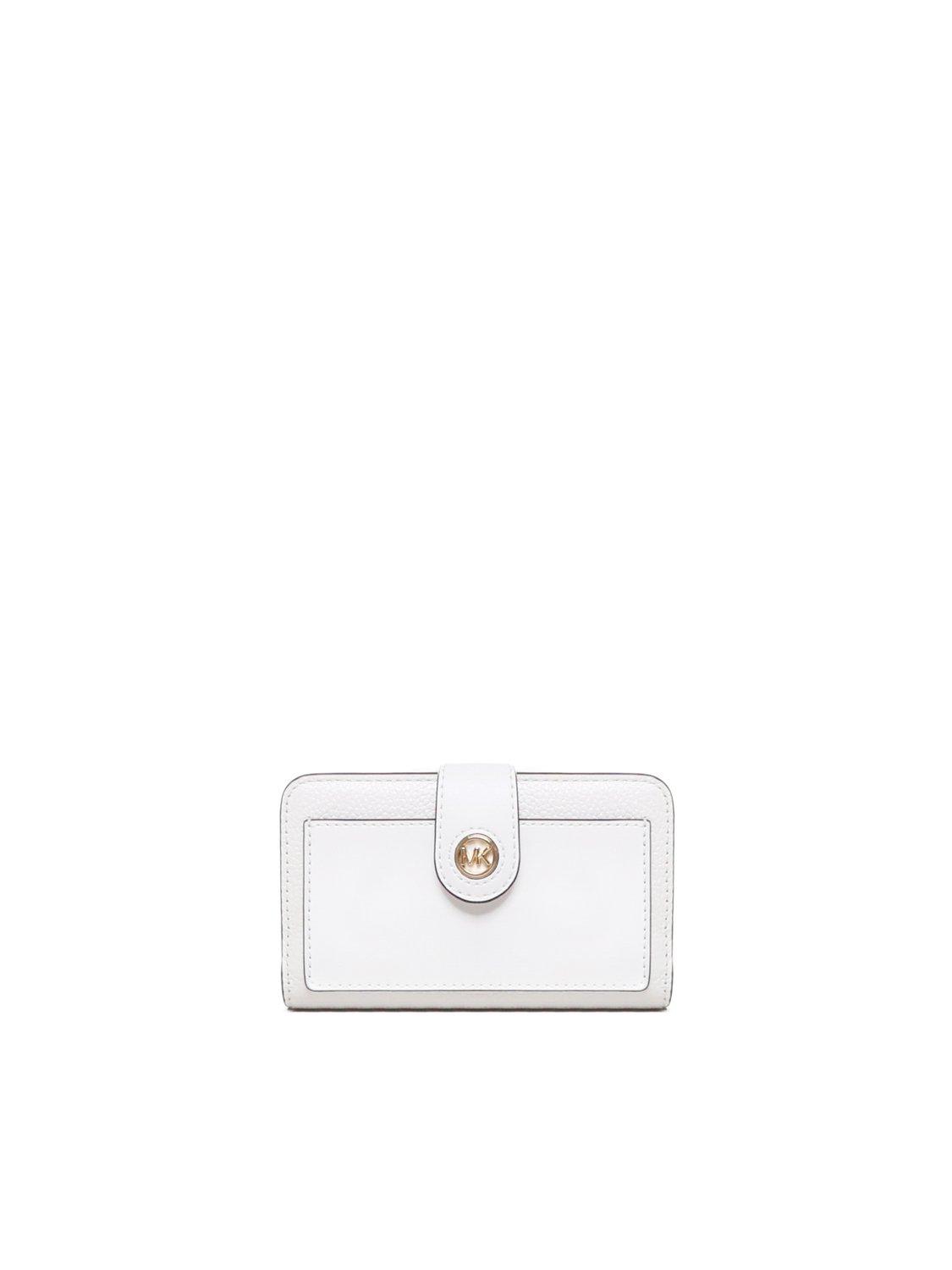 Shop Michael Michael Kors Logo Plaque Bifold Wallet In Optic White